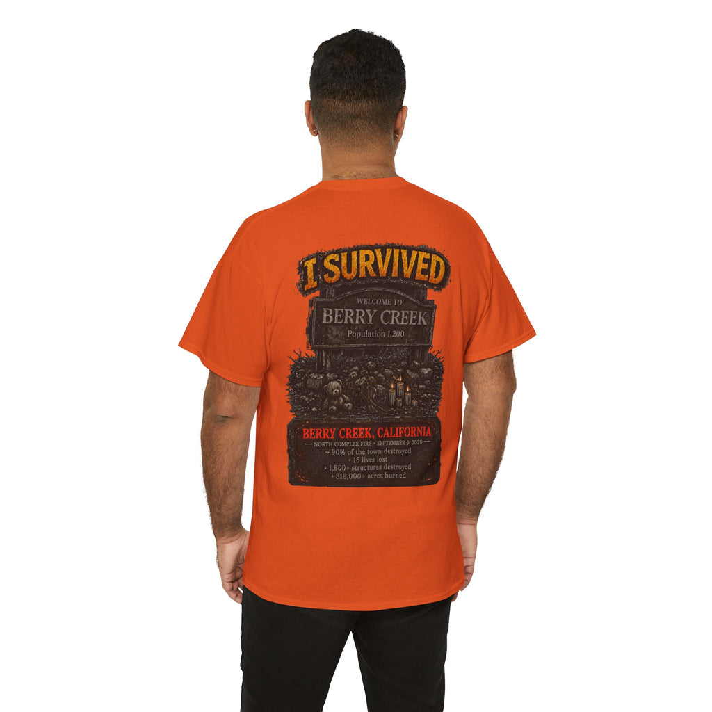 I Survived 2020 — Director's Cut S2:E1 "Berry Creek" | Wildfire Edition Memorial Unisex Heavy Cotton Tee