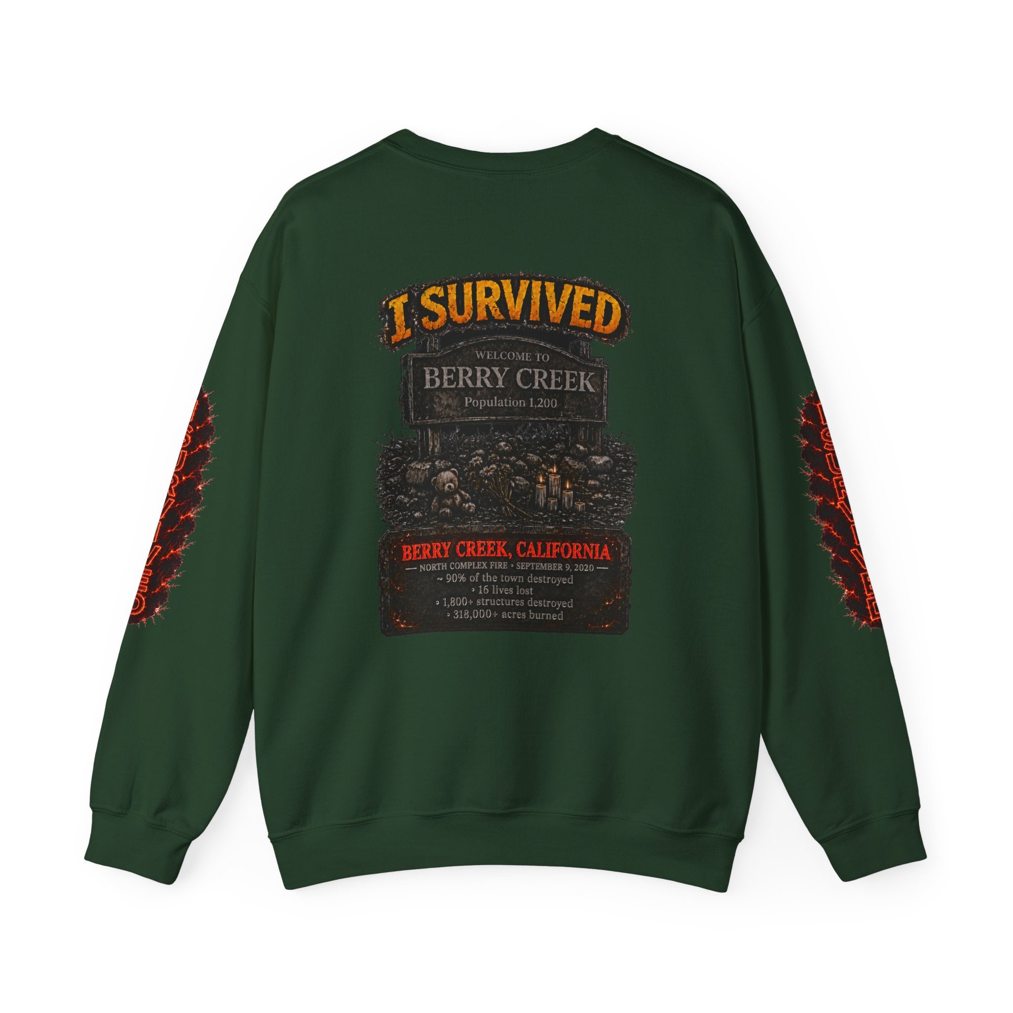 I Survived 2020 — Director's Cut S2:E2 "The Bobcat Fire" | Wildfire Edition Memorial Unisex Heavy Blend™ Crewneck Sweatshirt
