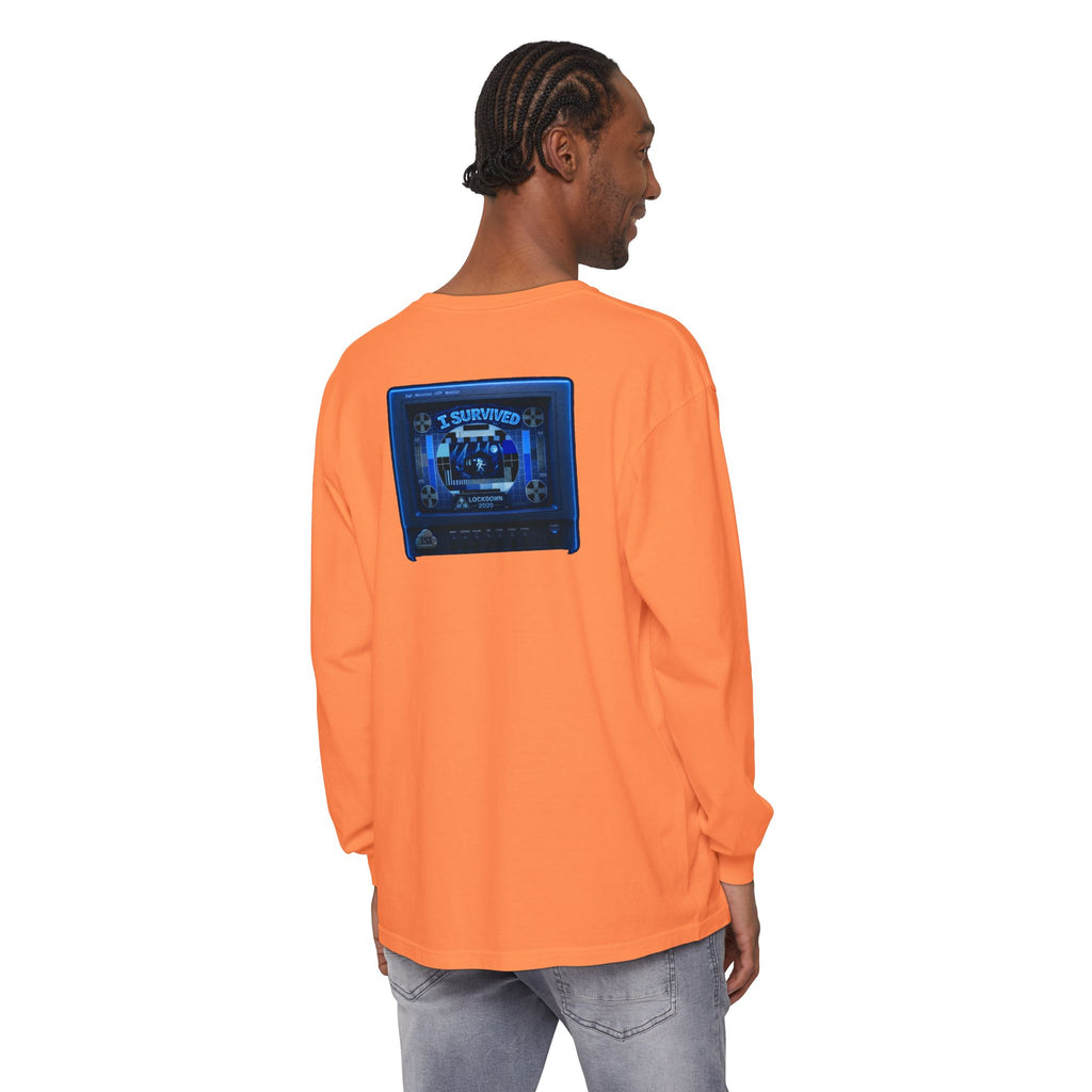I Survived 2020 — "Please Stand By" Test Pattern Tee Lockdown Edition Summer Exclusive Unisex Garment-Dyed Long Sleeve T-Shirt