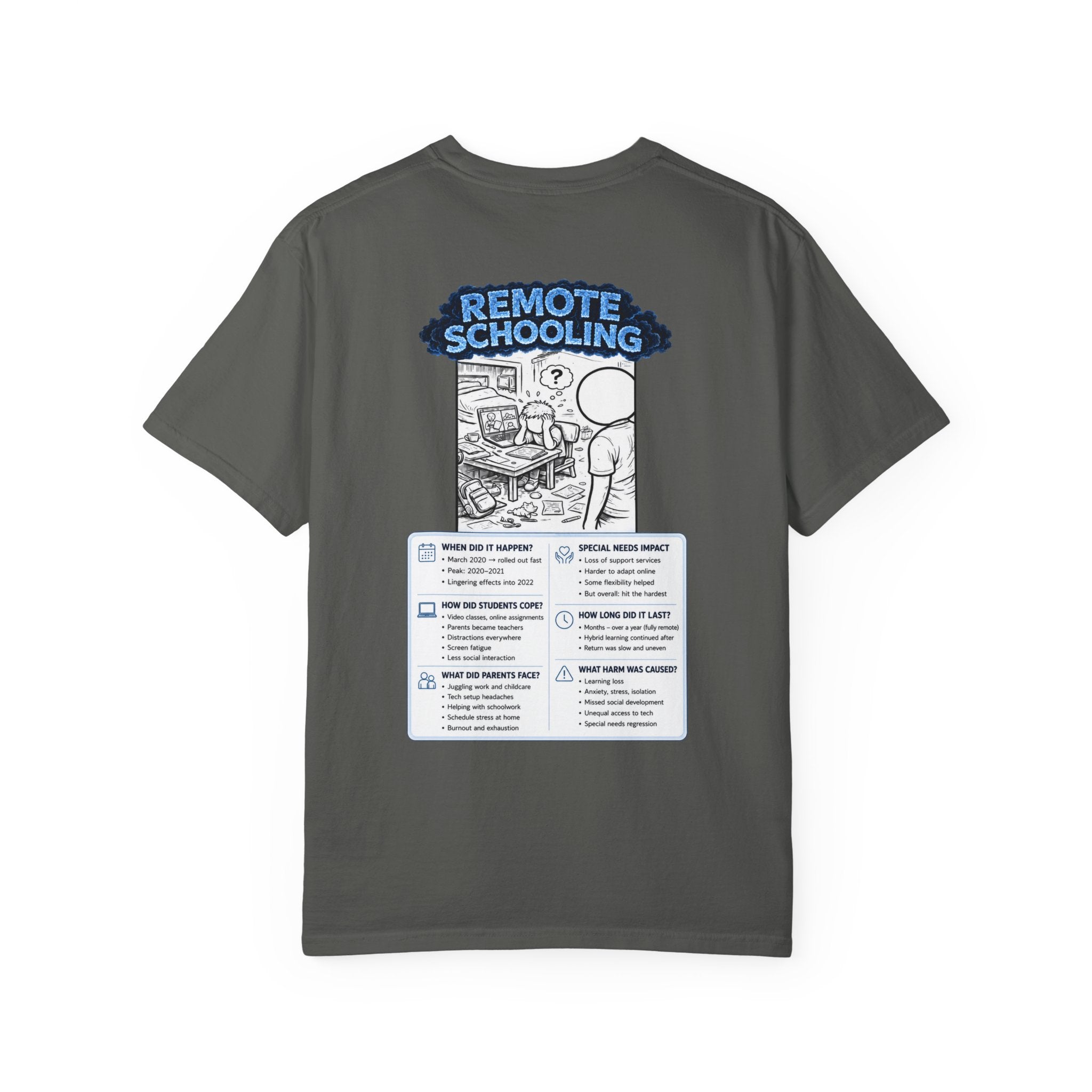 I Survived 2020 — LOCKDOWN S3:E3: "Remote Schooling" Unisex Garment-Dyed T-shirt