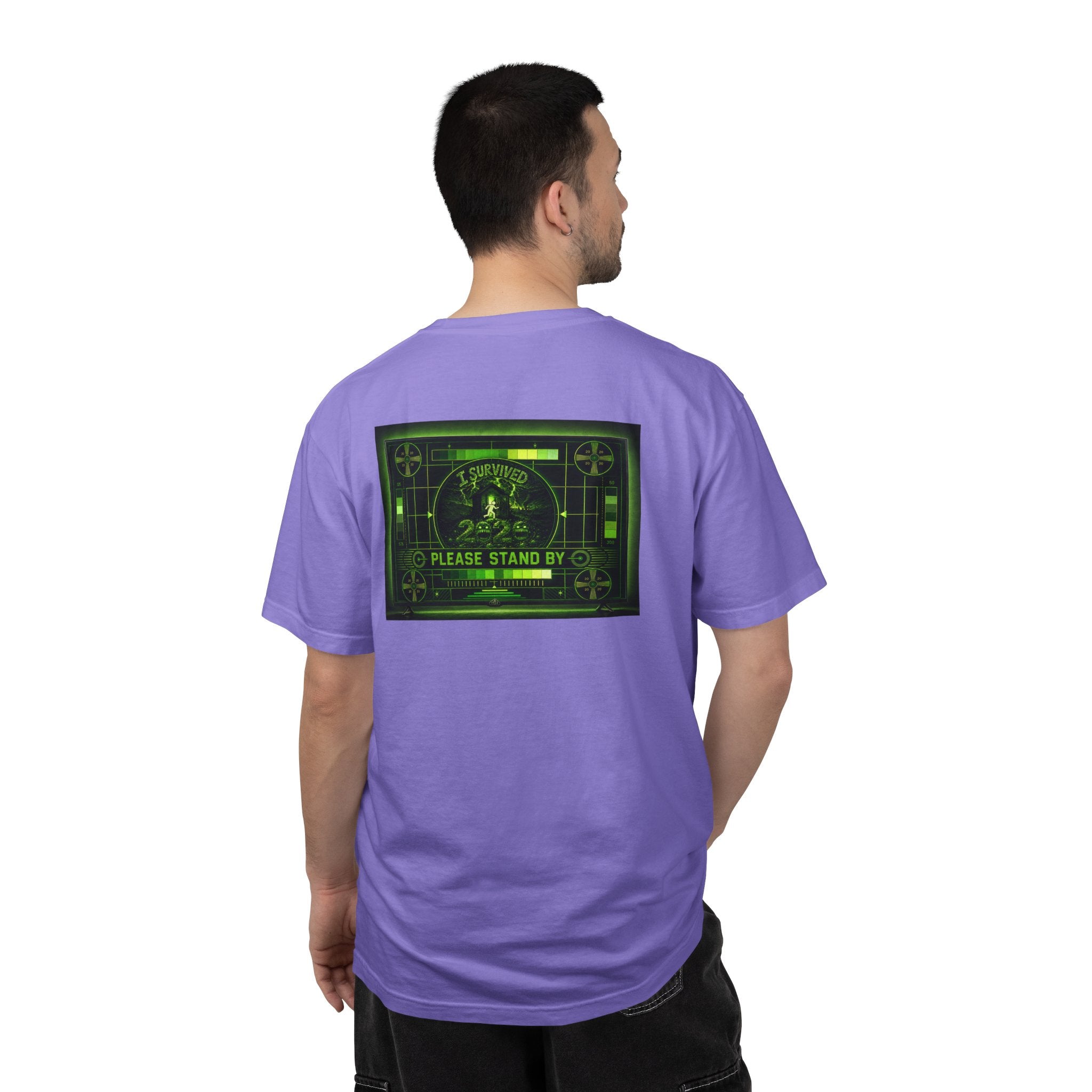 I Survived 2020 — "Please Stand By" Test Pattern Toxic Signal Tee Summer Premiere Unisex Garment-Dyed T-shirt