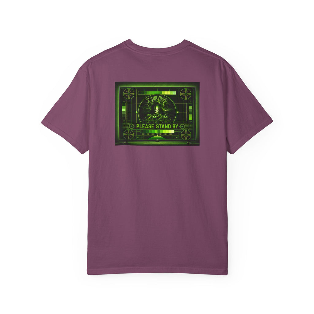 I Survived 2020 — "Please Stand By" Test Pattern Toxic Signal Tee Summer Premiere Unisex Garment-Dyed T-shirt