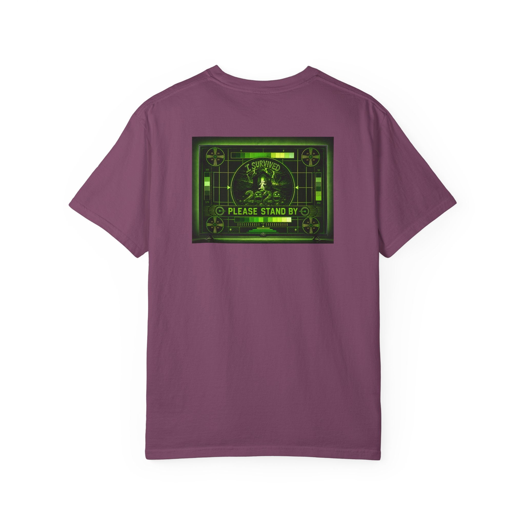 I Survived 2020 — "Please Stand By" Test Pattern Toxic Signal Tee Summer Premiere Unisex Garment-Dyed T-shirt