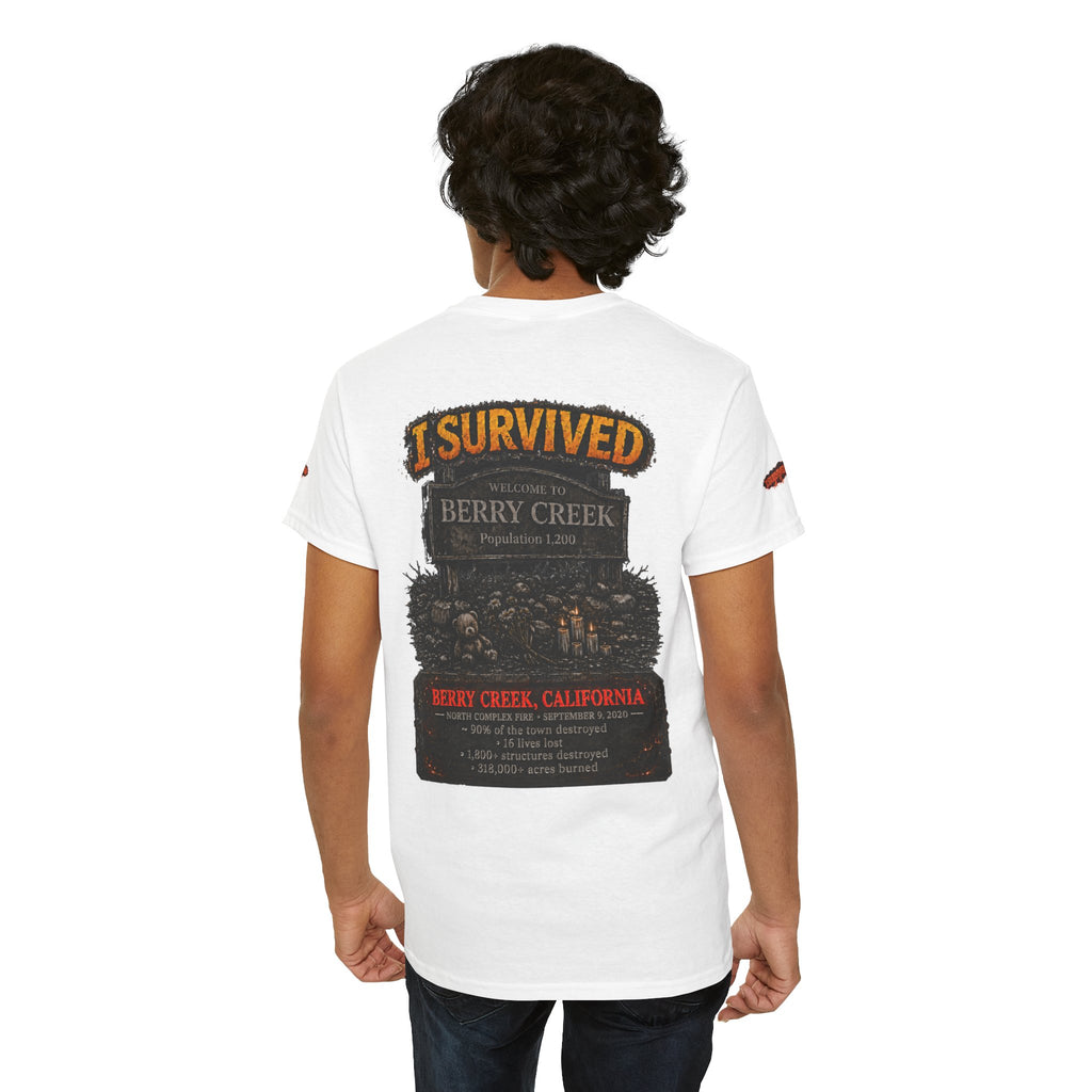 I Survived 2020 — Director's Cut S2:E1 "Berry Creek" | Wildfire Edition Memorial Unisex Heavy Cotton Tee (SPECIAL EDITION)