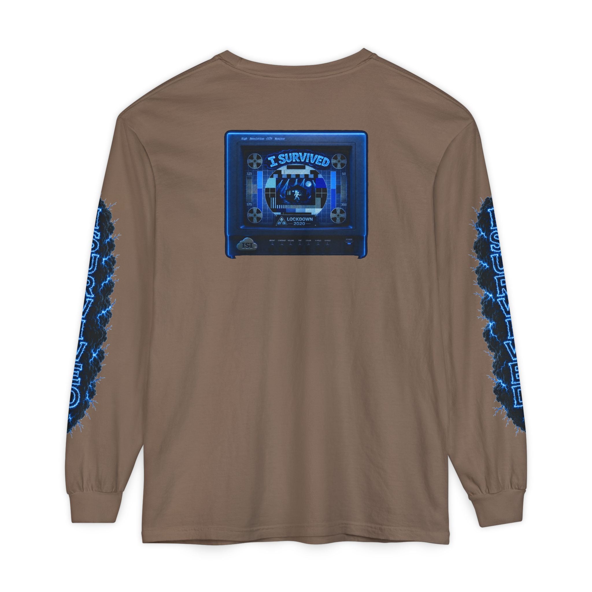 I Survived 2020 — "Please Stand By" Test Pattern Tee Lockdown Special Edition Summer Exclusive Unisex Garment-Dyed Long Sleeve T-Shirt