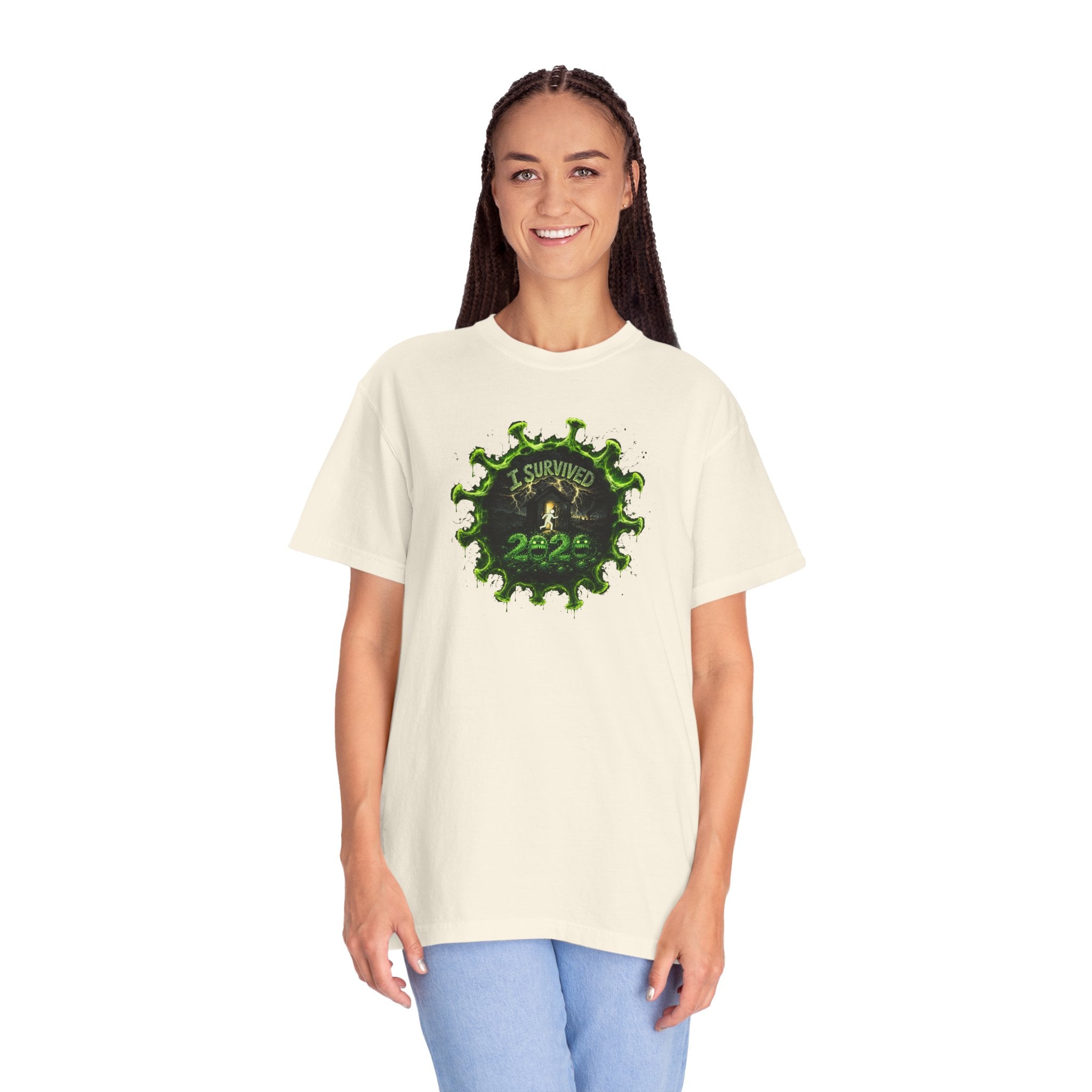 I Survived 2020 —  PANDEMIC S1:E1: Director's Cut "COVID-19: The Coronavirus" Unisex Garment-Dyed T-shirt