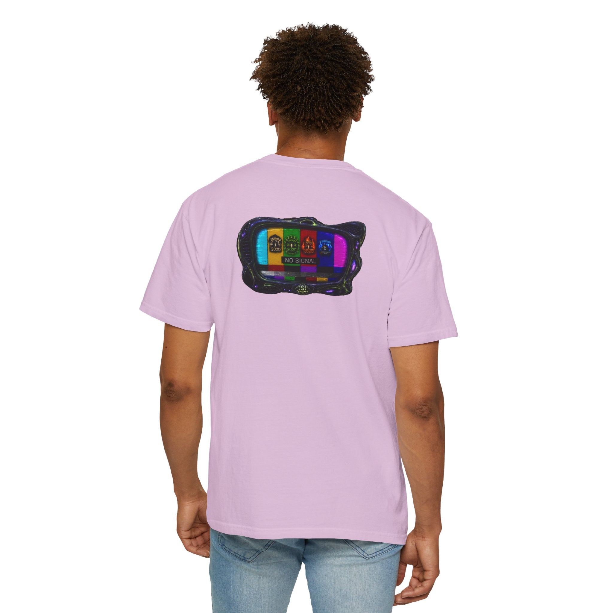 I Survived 2020 — "No Signal" Test Pattern Tee Alien Broadcast Finale Summer Premiere Unisex Garment-Dyed T-shirt