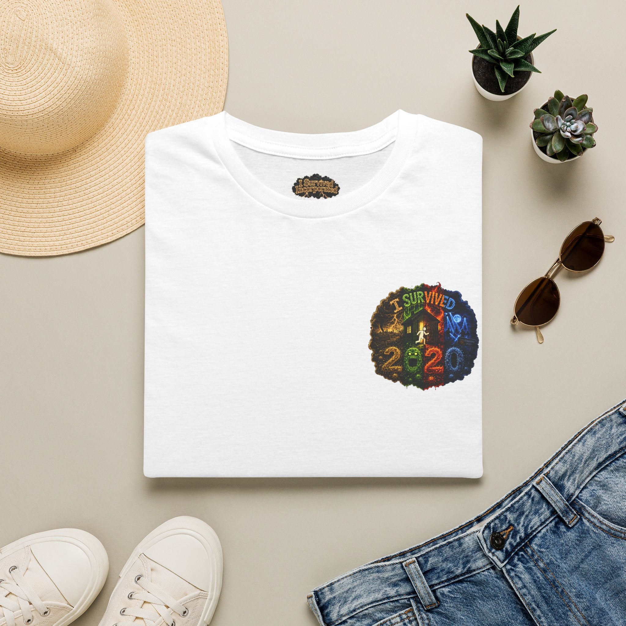I Survived 2020 — "No Signal" Test Pattern Tee Alien Broadcast Finale Summer Premiere Unisex Softstyle T-Shirt