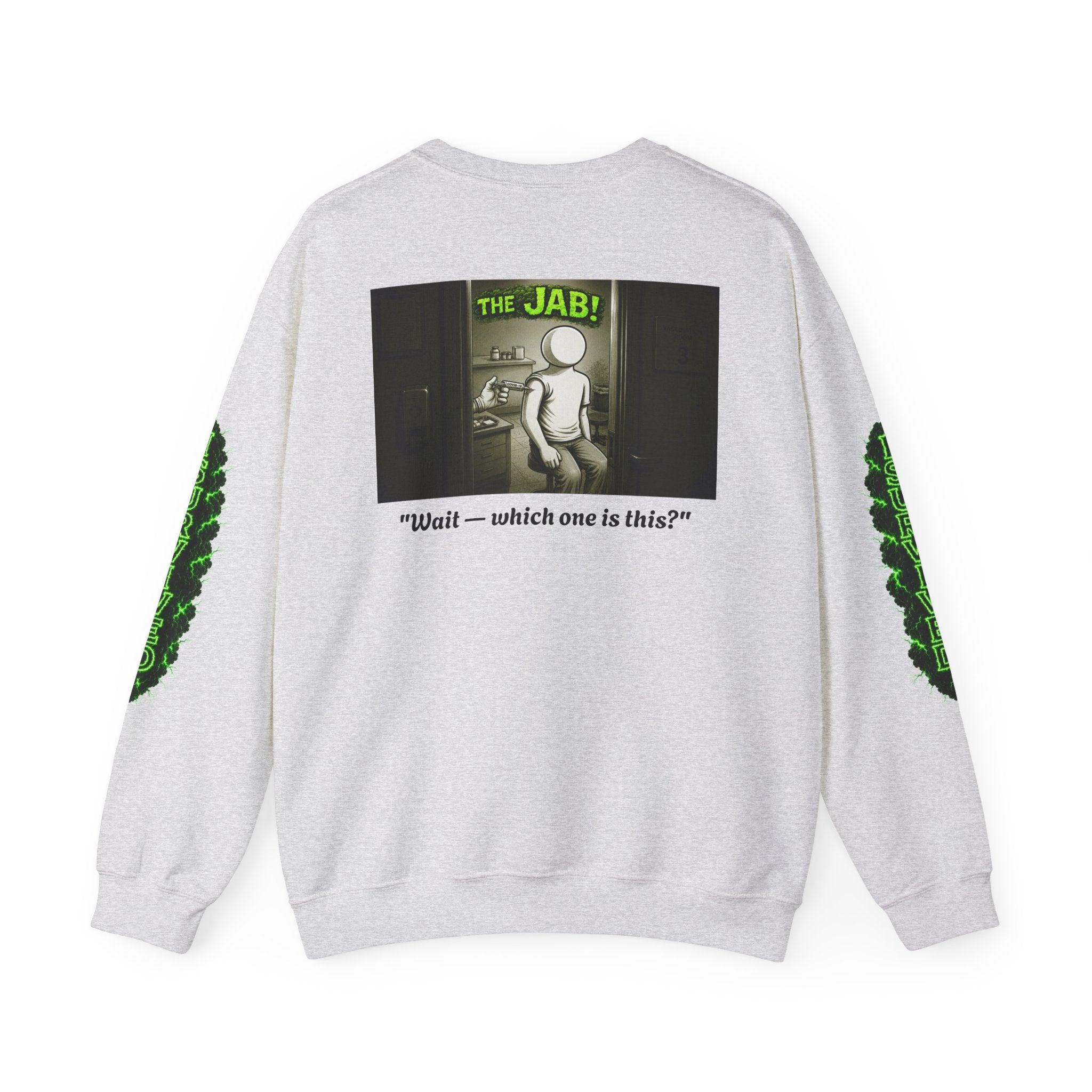 I Survived 2020 — PANDEMIC S1:E3: Director's Cut "The Jab!" Unisex Heavy Blend™ Crewneck Sweatshirt