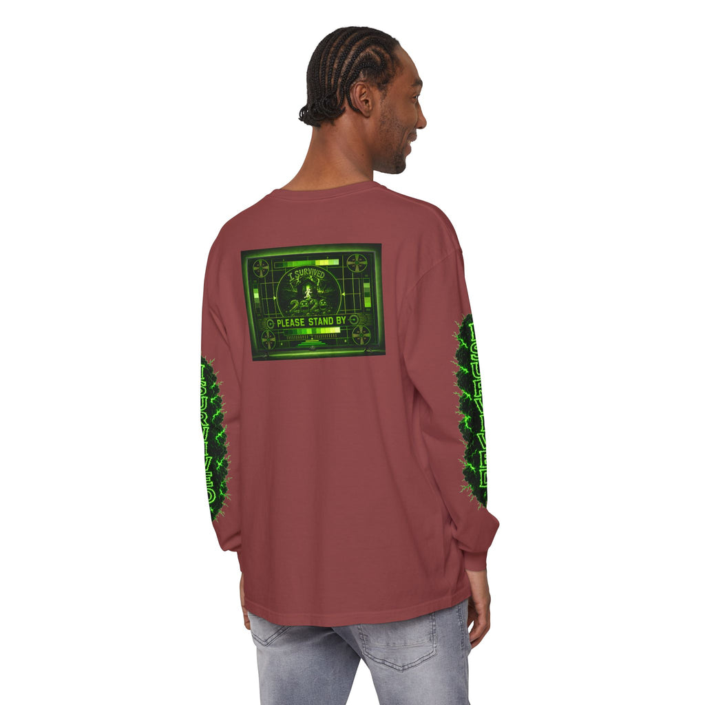 I Survived 2020 — "Please Stand By" Test Pattern Toxic Signal Tee Special Edition Summer Premiere Unisex Garment-Dyed Long Sleeve T-Shirt