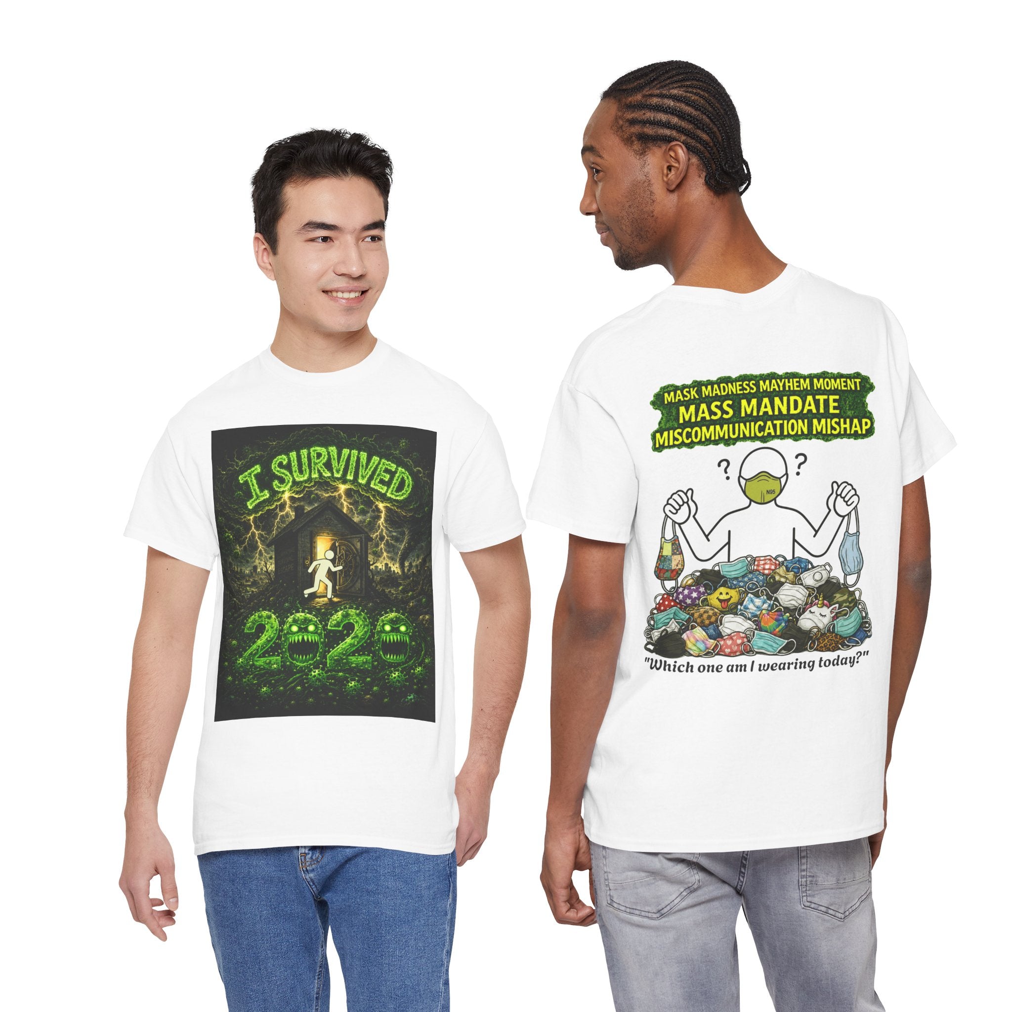 Sobreviví al 2020 — T1:E4 "Caos en Mascarillas: Un Momento de Locura" | Camiseta Unisex de Algodón Grueso Edición Pandemia (EDICIÓN ESPECIAL)