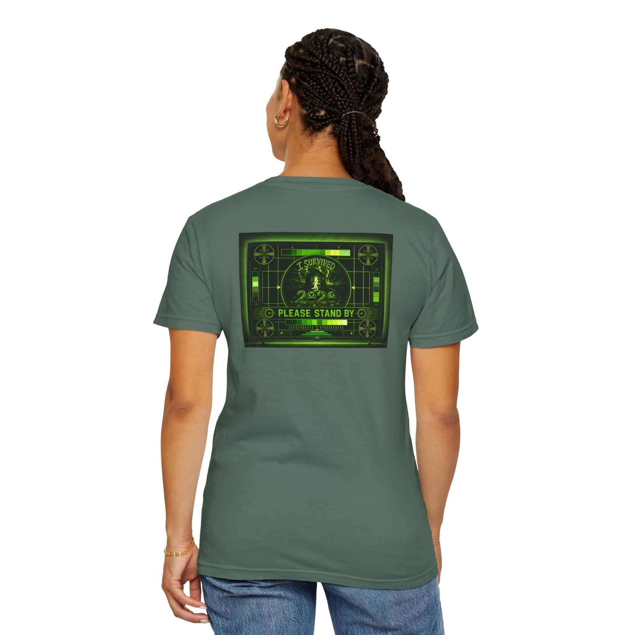 I Survived 2020 — "Please Stand By" Test Pattern Toxic Signal Tee Summer Premiere Unisex Garment-Dyed T-shirt