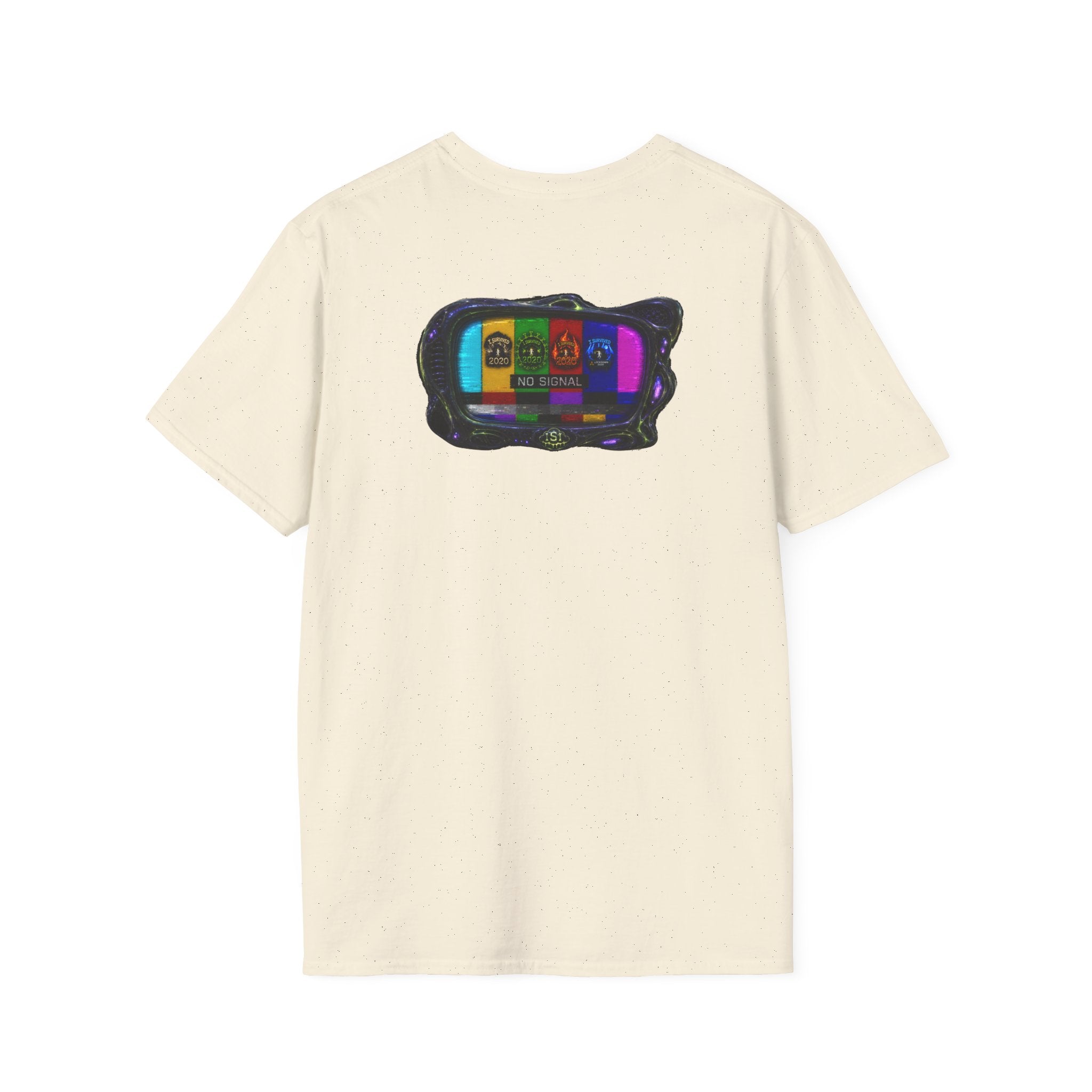I Survived 2020 — "No Signal" Test Pattern Tee Alien Broadcast Finale Summer Premiere Unisex Softstyle T-Shirt