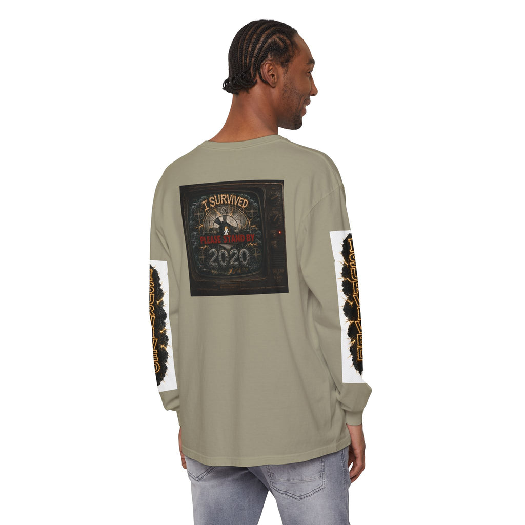 I Survived 2020 — "Please Stand By" Test Pattern Tee Special Edition Summer Premier Unisex Garment-Dyed Long Sleeve T-Shirt