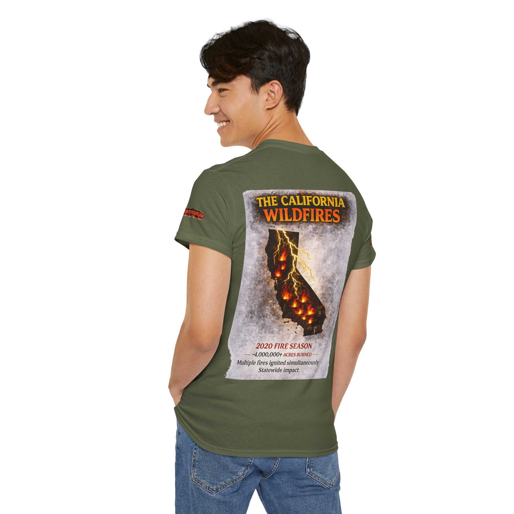 I Survived 2020 — WILDFIRES S2:E3: Director's Cut Special Edition "The California Wildfires" Memorial Unisex Heavy Cotton Tee