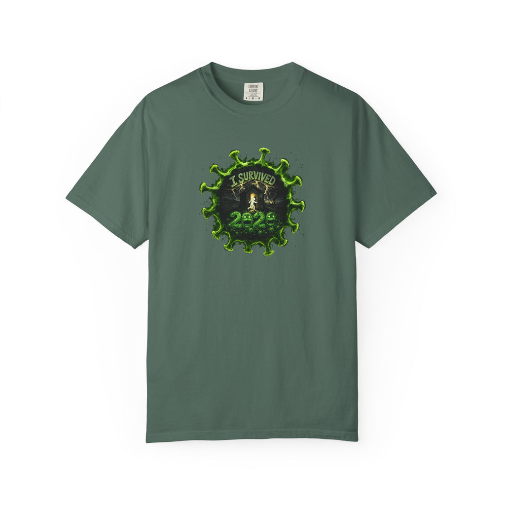 I Survived 2020 — PANDEMIC S1:E4: Director's Cut "Mask Madness" Unisex Garment-Dyed T-shirt