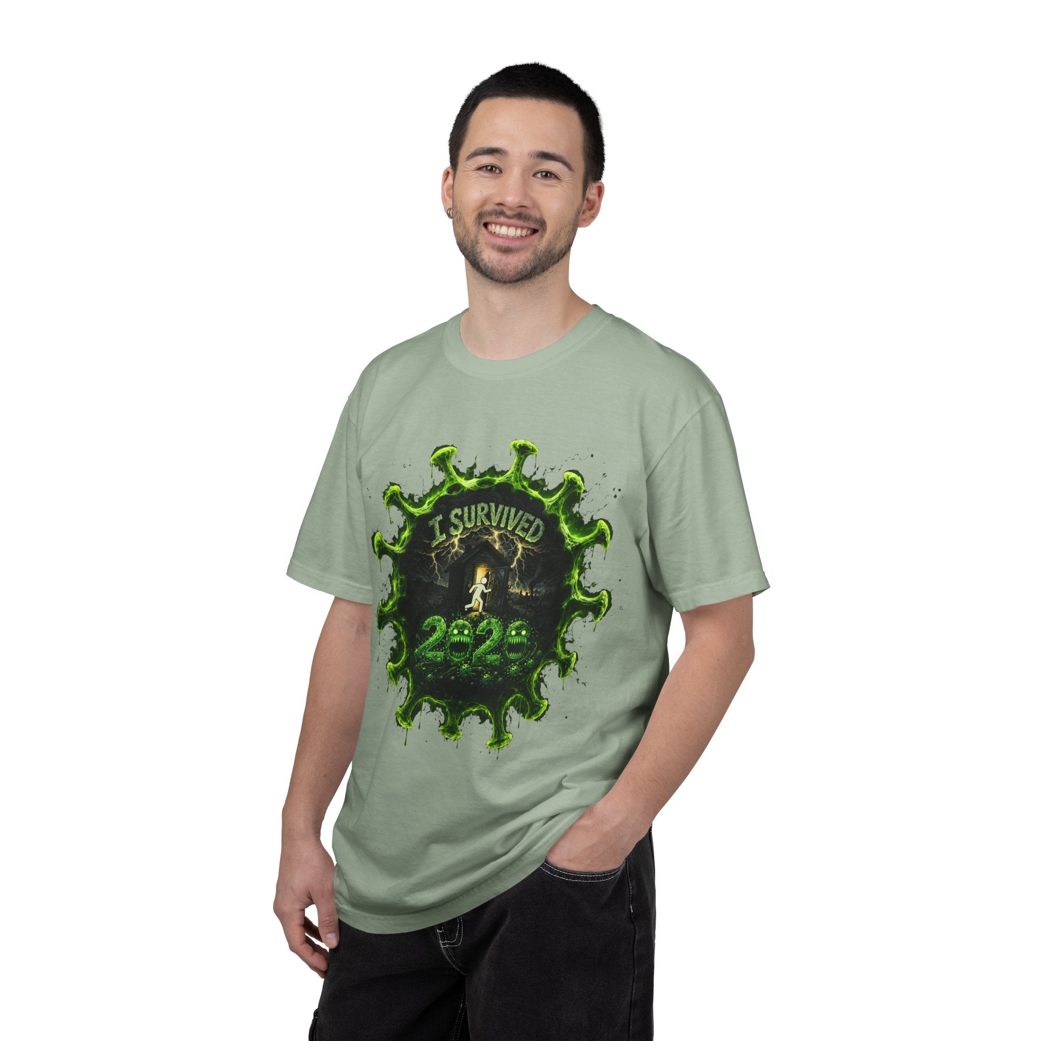 I Survived 2020 — Director's Cut S1:E1 "COVID-19: The Coronavirus" | Pandemic Edition Unisex Garment-Dyed T-shirt