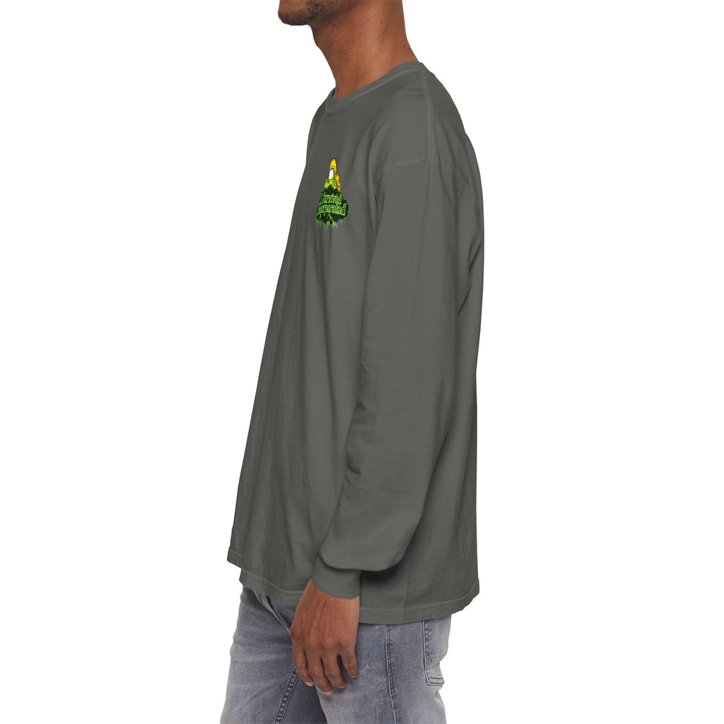 I Survived 2020 — "Please Stand By" Test Pattern Toxic Signal Tee Summer Premiere Unisex Garment-Dyed Long Sleeve T-Shirt