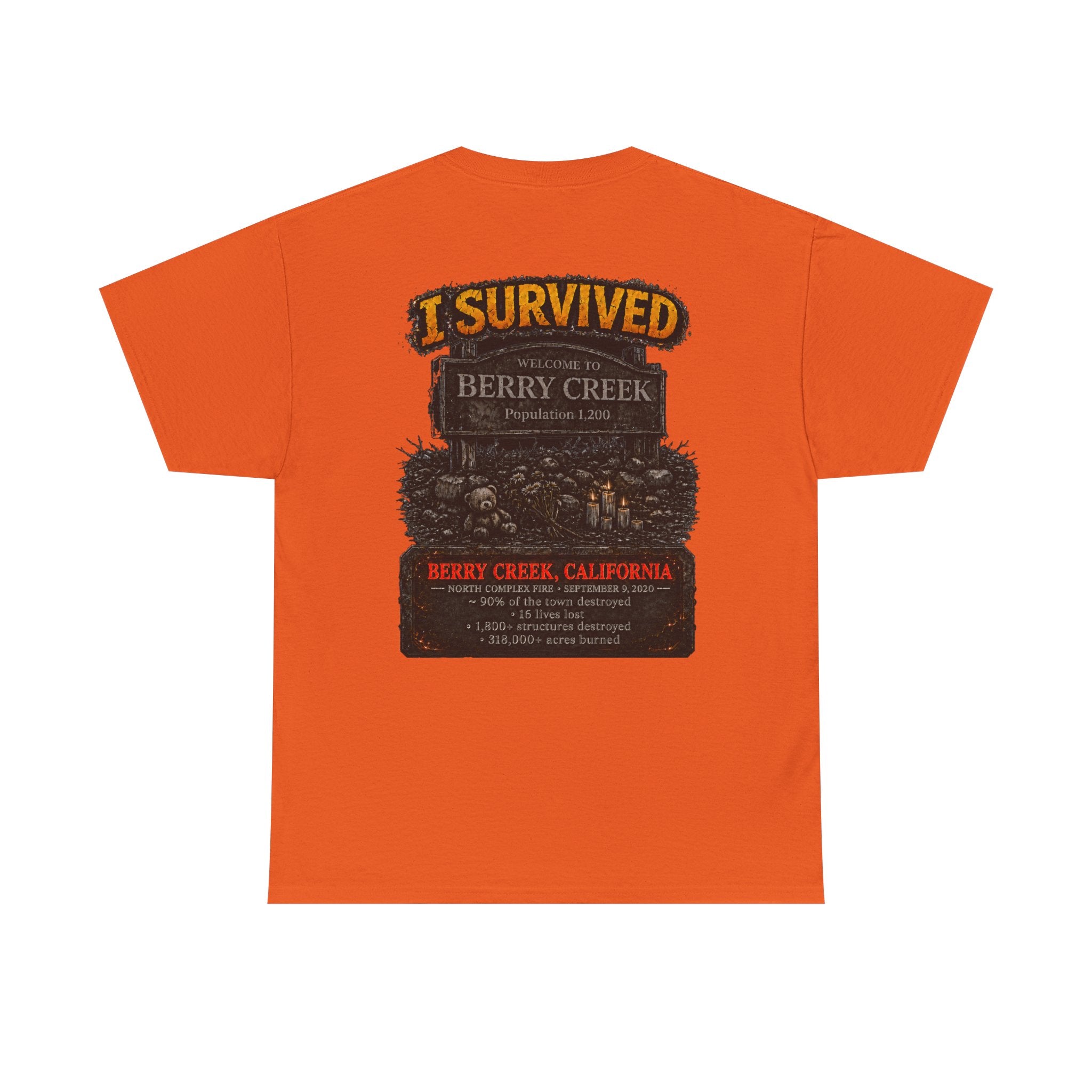 I Survived 2020 — Director's Cut S2:E1 "Berry Creek" | Wildfire Edition Memorial Unisex Heavy Cotton Tee