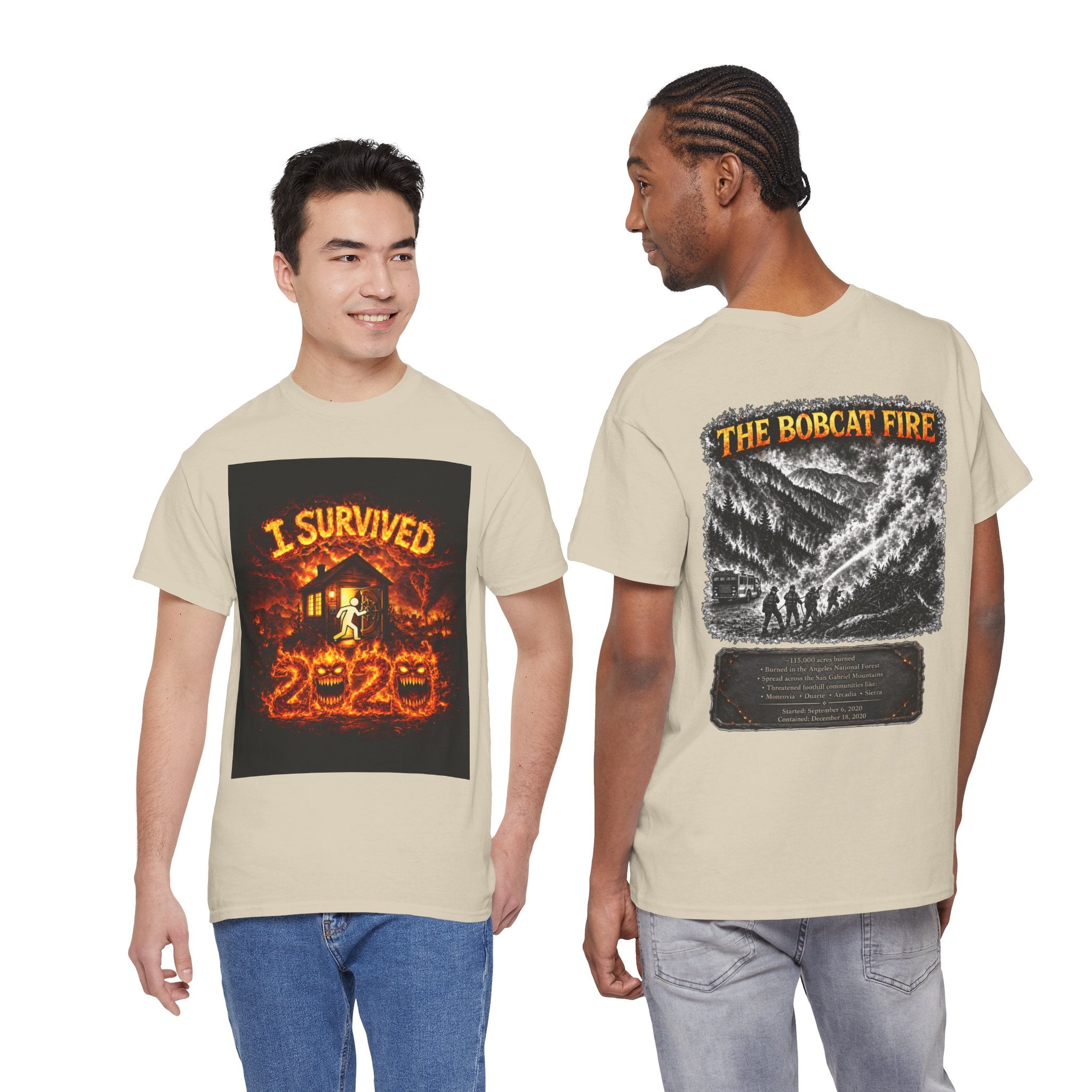 I Survived 2020 — WILDFIRES S2:E2: "The Bobcat Fire" Memorial Unisex Heavy Cotton Tee