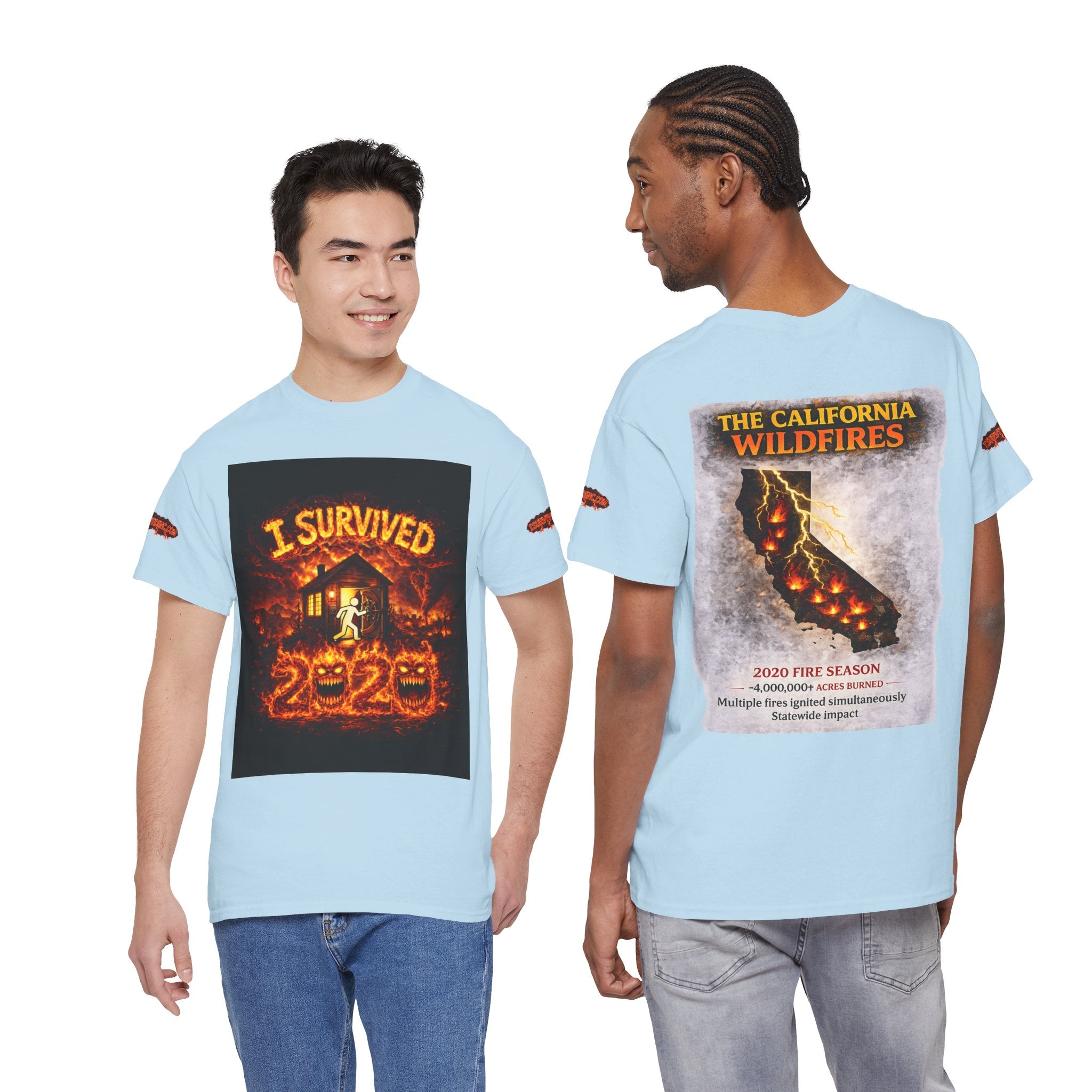I Survived 2020 — WILDFIRES S2:E3: Special Edition "The California Wildfires" Memorial Unisex Heavy Cotton Tee