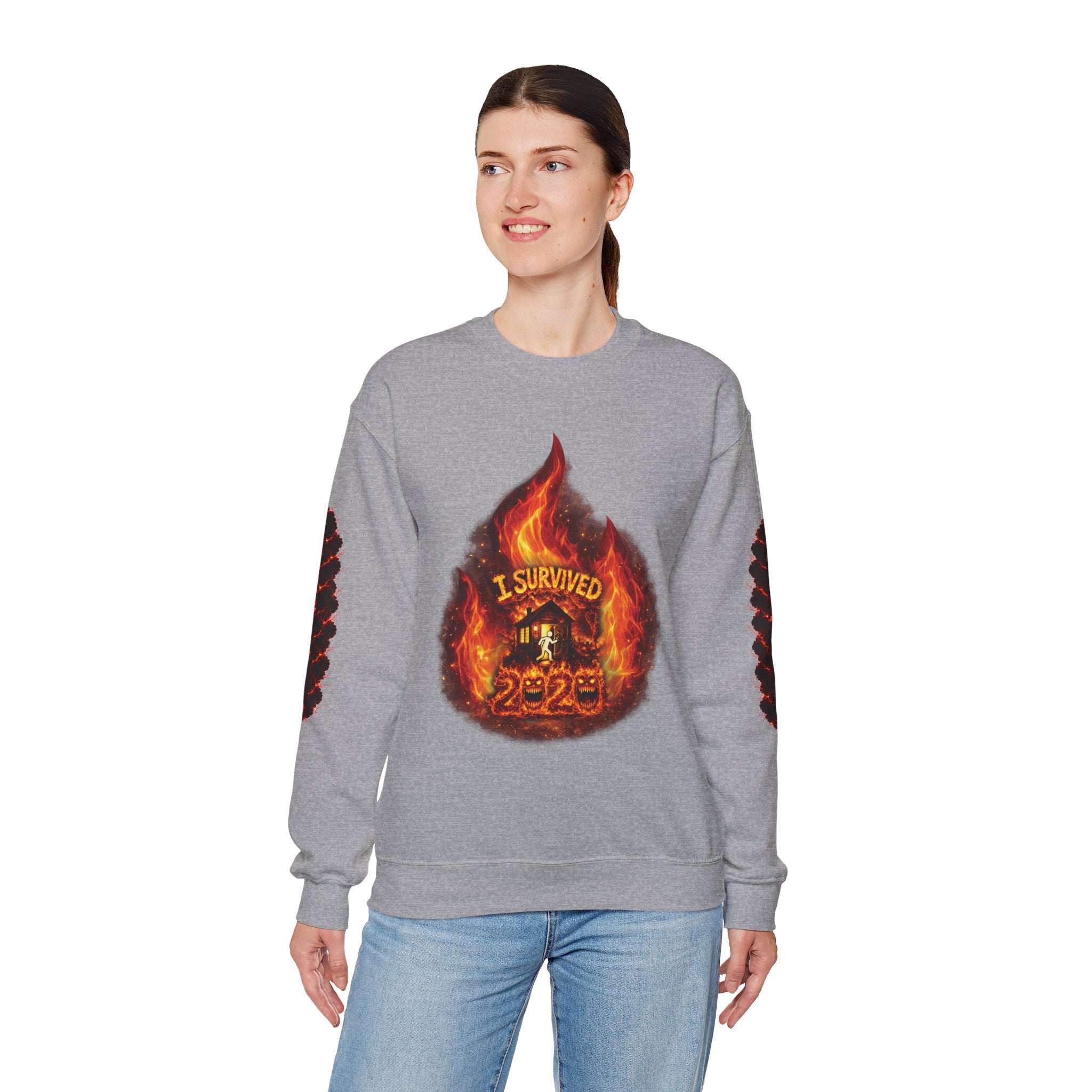 I Survived 2020 — Director's Cut S2:E4 "Western U.S. Wildfire Season" | Mid-Season Finale Pt. 1 | Wildfire Edition Memorial Unisex Heavy Blend™ Crewneck Sweatshirt