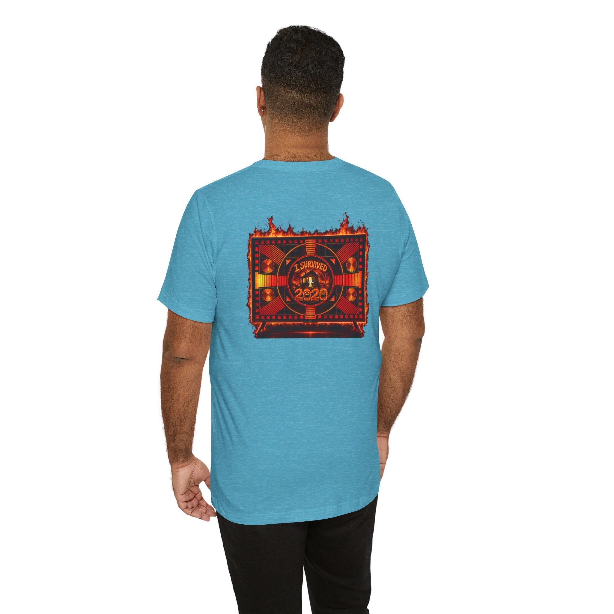 I Survived 2020 — "Please Stand By" Test Pattern Tee Wildfire Signal Edition Summer Premiere Unisex Jersey Short Sleeve Tee
