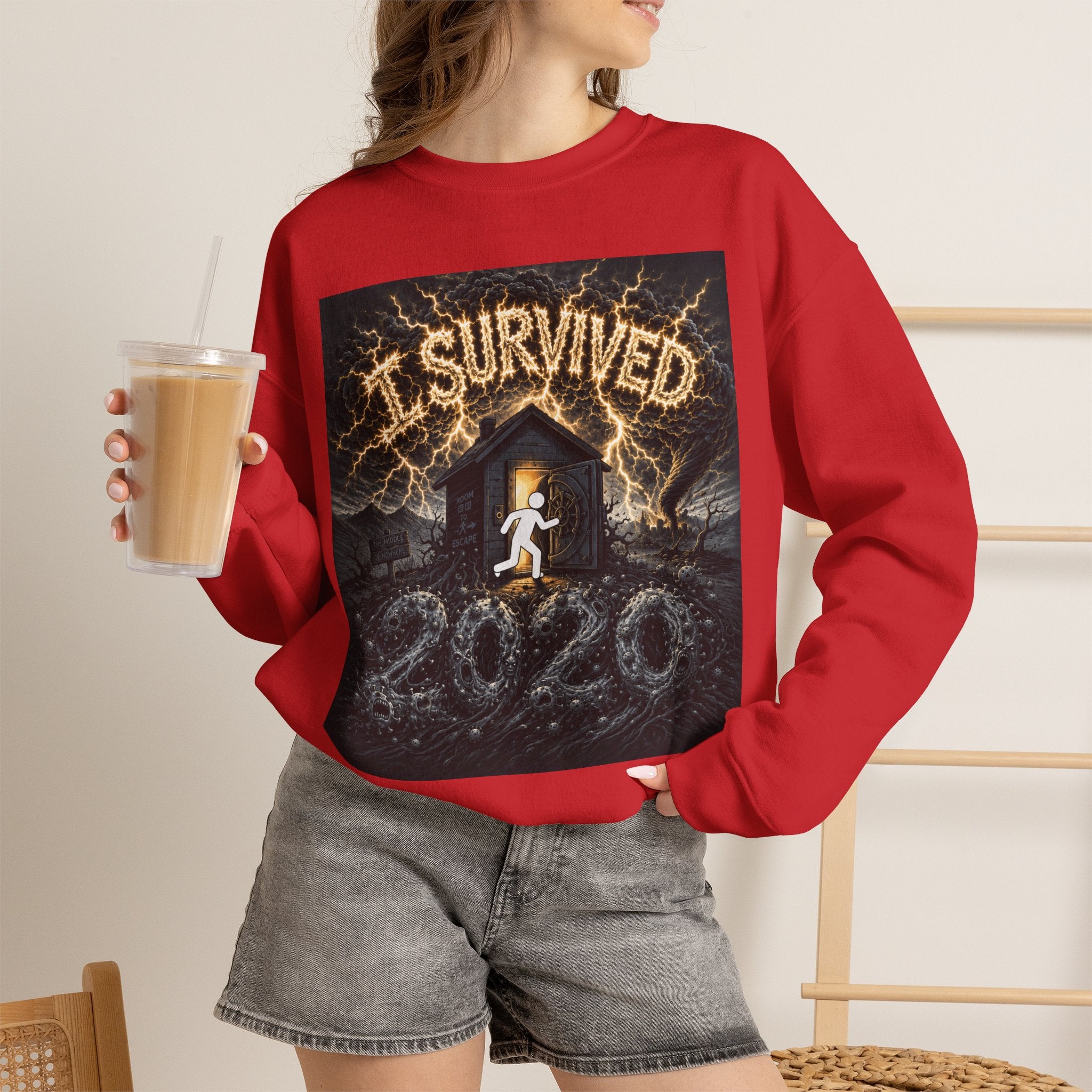 I Survived 2020 — Original PILOT Design Unisex Heavy Blend™ Crewneck Sweatshirt