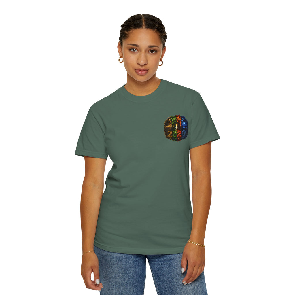 I Survived 2020 — "No Signal" Test Pattern Tee Alien Broadcast Finale Summer Premiere Unisex Garment-Dyed T-shirt