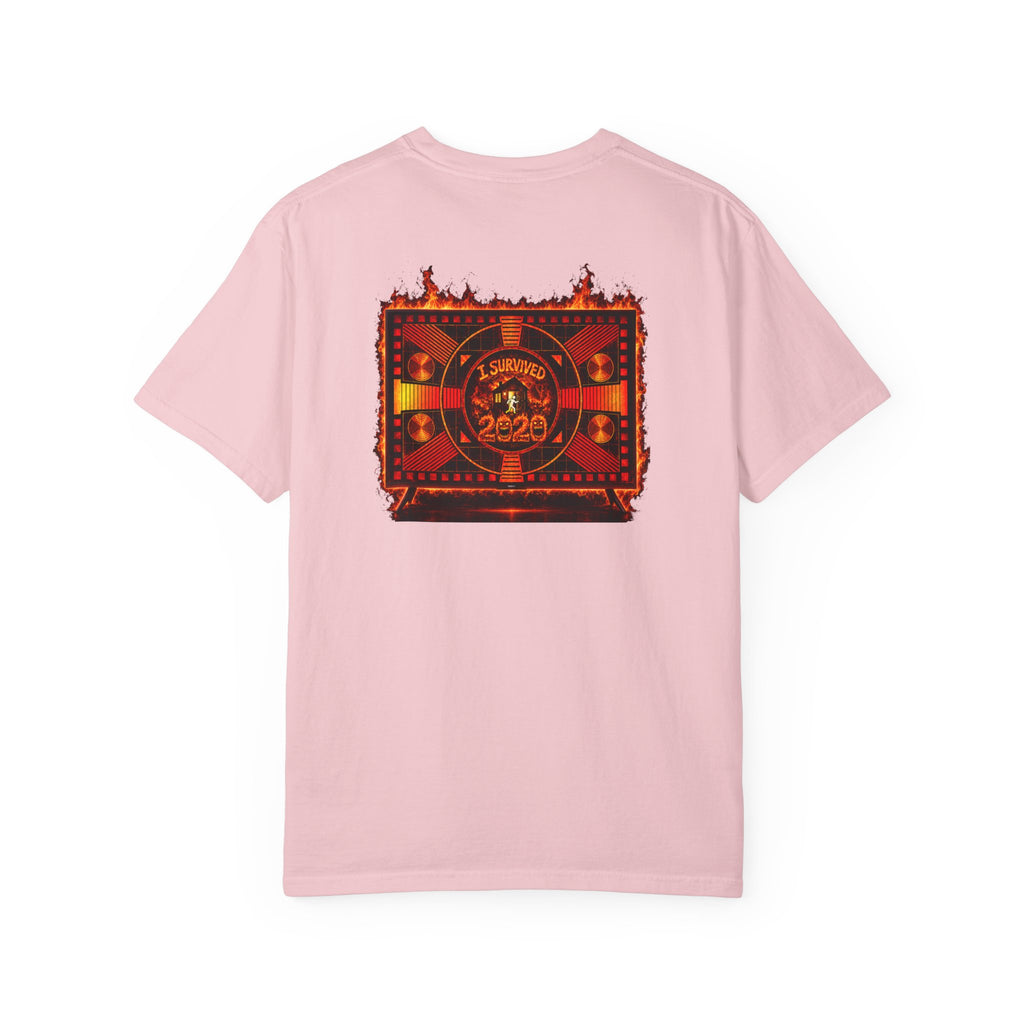 I Survived 2020 — "Please Stand By" Test Pattern Tee Wildfire Signal Edition Summer Premiere Unisex Garment-Dyed T-shirt