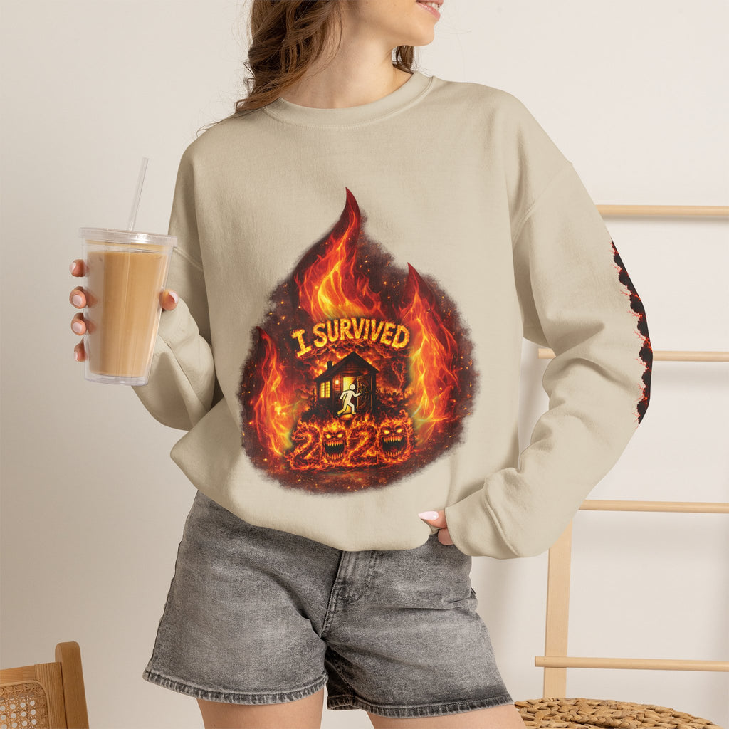 I Survived 2020 — Director's Cut S2:E2 "The Bobcat Fire" | Wildfire Edition Memorial Unisex Heavy Blend™ Crewneck Sweatshirt
