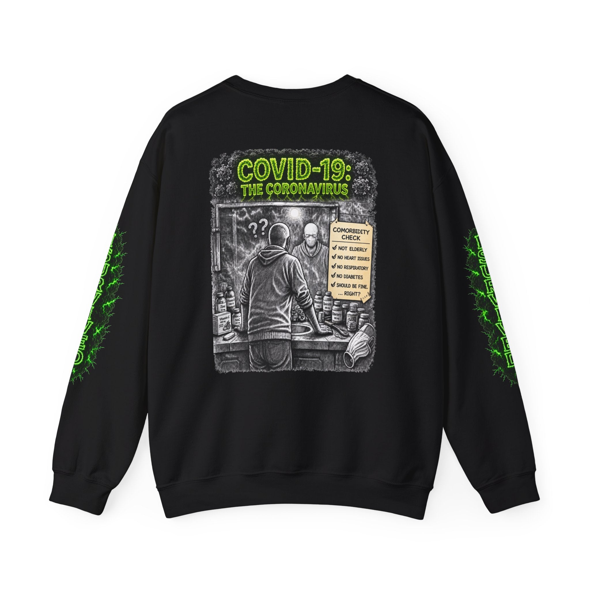 I Survived 2020 — Director's Cut S1:E1 "COVID-19: The Coronavirus" | Pandemic Edition Unisex Heavy Blend™ Crewneck Sweatshirt