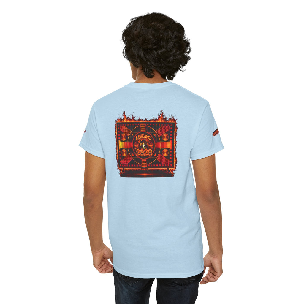 I Survived 2020 — "Please Stand By" Test Pattern Tee Wildfire Signal Special Edition Summer Premiere Unisex Heavy Cotton Tee