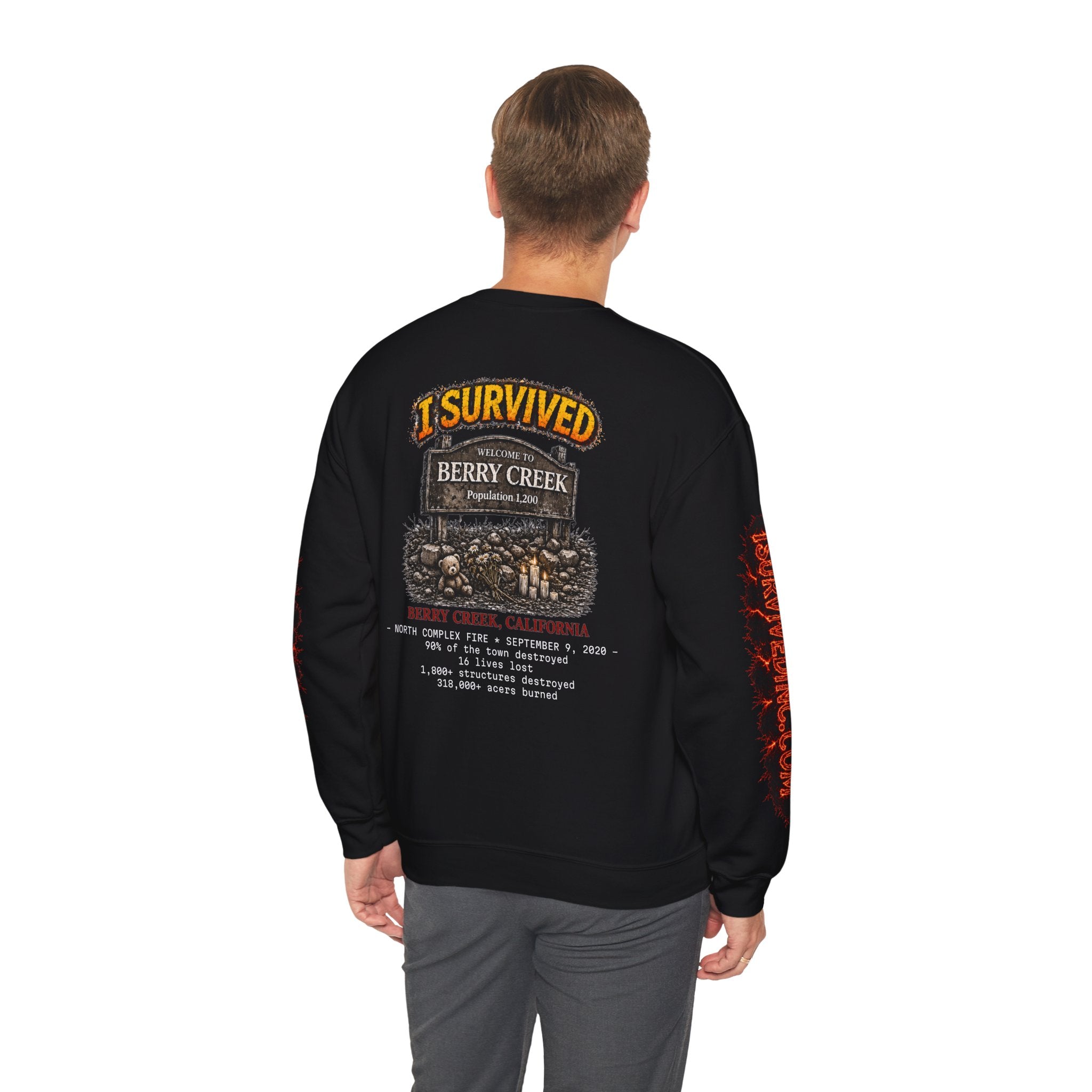 I Survived 2020 — S2:E1 "Berry Creek" | Wildfire Edition Memorial Unisex Heavy Blend™ Crewneck Sweatshirt