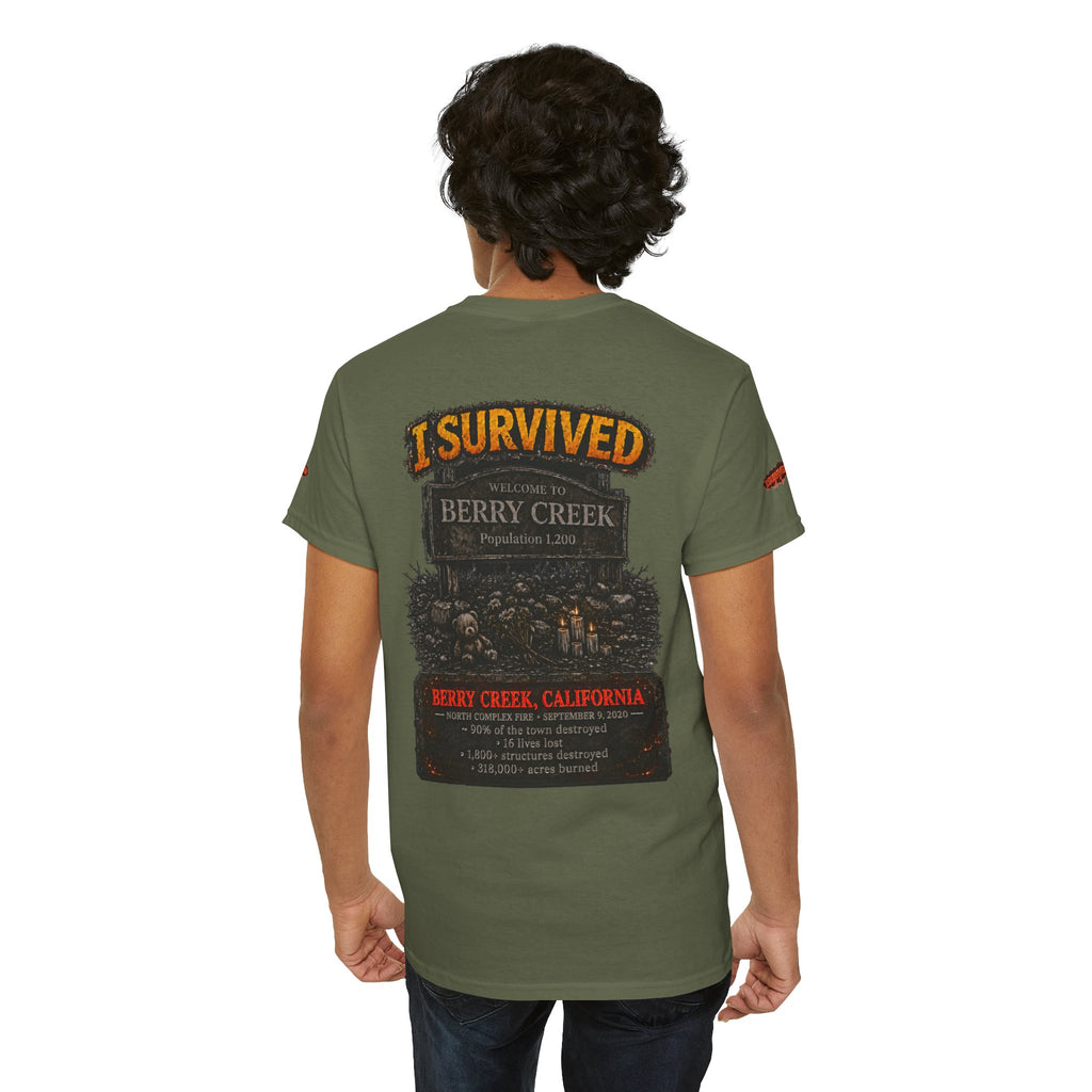 I Survived 2020 — Director's Cut S2:E1 "Berry Creek" | Wildfire Edition Memorial Unisex Heavy Cotton Tee (SPECIAL EDITION)