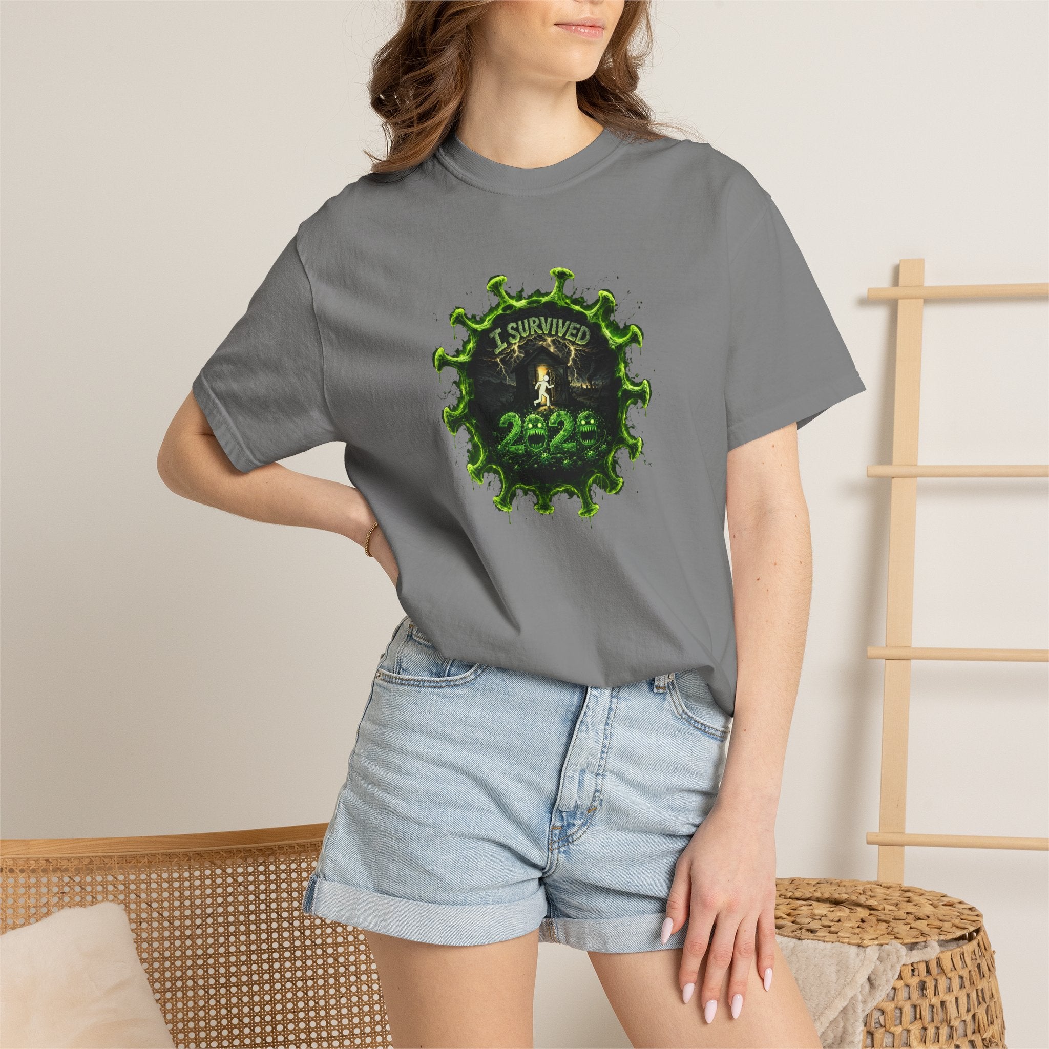 I Survived 2020 — PANDEMIC S1:E4: Director's Cut "Mask Madness" Unisex Garment-Dyed T-shirt
