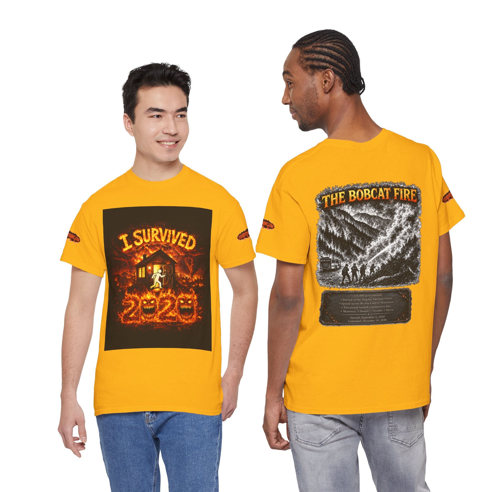 I Survived 2020 — WILDFIRES S2:E2: Special Edition "The Bobcat Fire" Memorial Unisex Heavy Cotton Tee