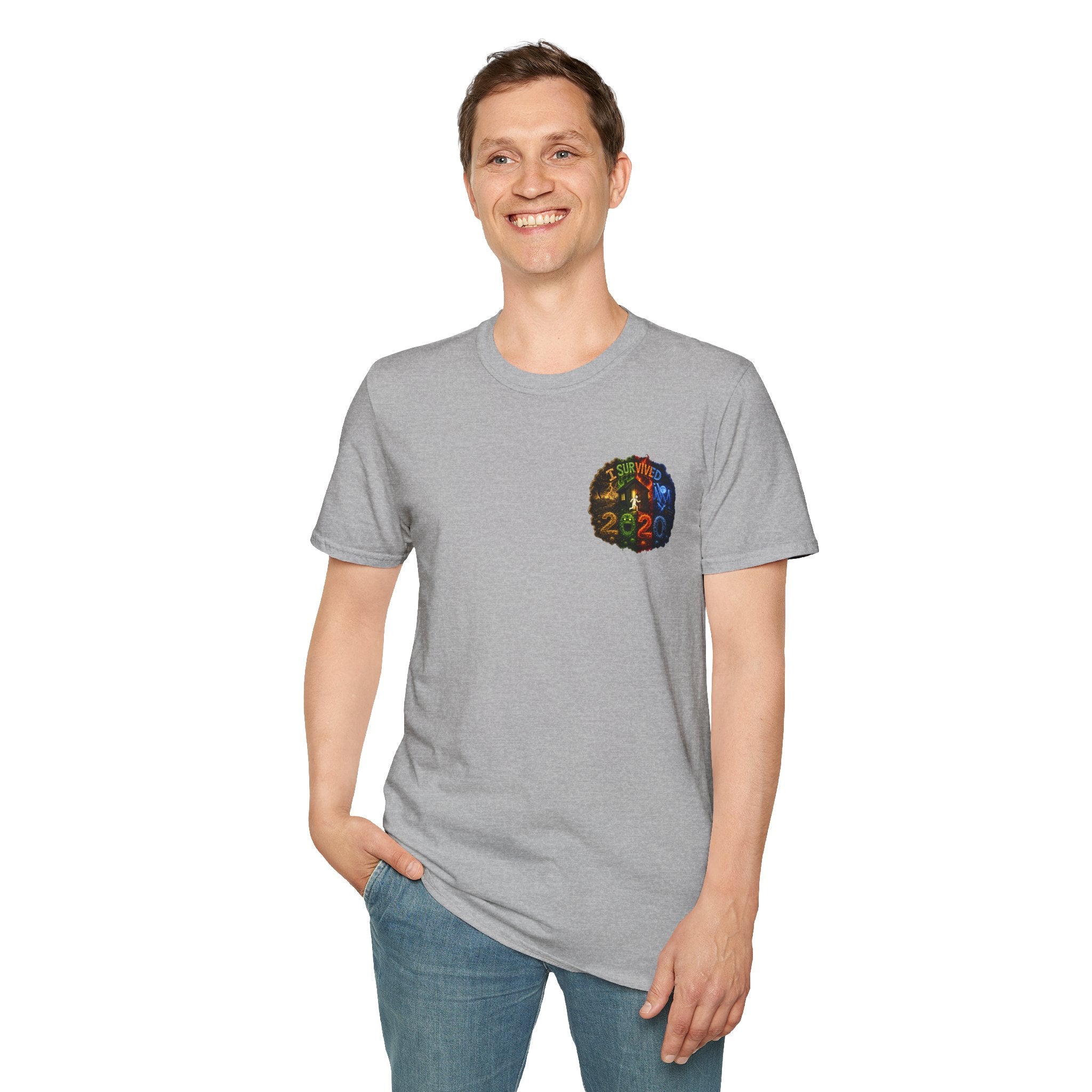 I Survived 2020 — "No Signal" Test Pattern Tee Alien Broadcast Finale Summer Premiere Unisex Softstyle T-Shirt