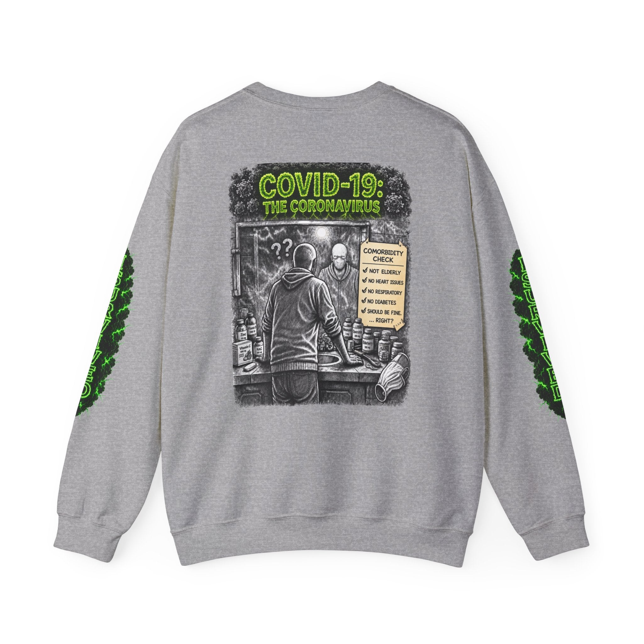 I Survived 2020 — Director's Cut S1:E1 "COVID-19: The Coronavirus" | Pandemic Edition Unisex Heavy Blend™ Crewneck Sweatshirt