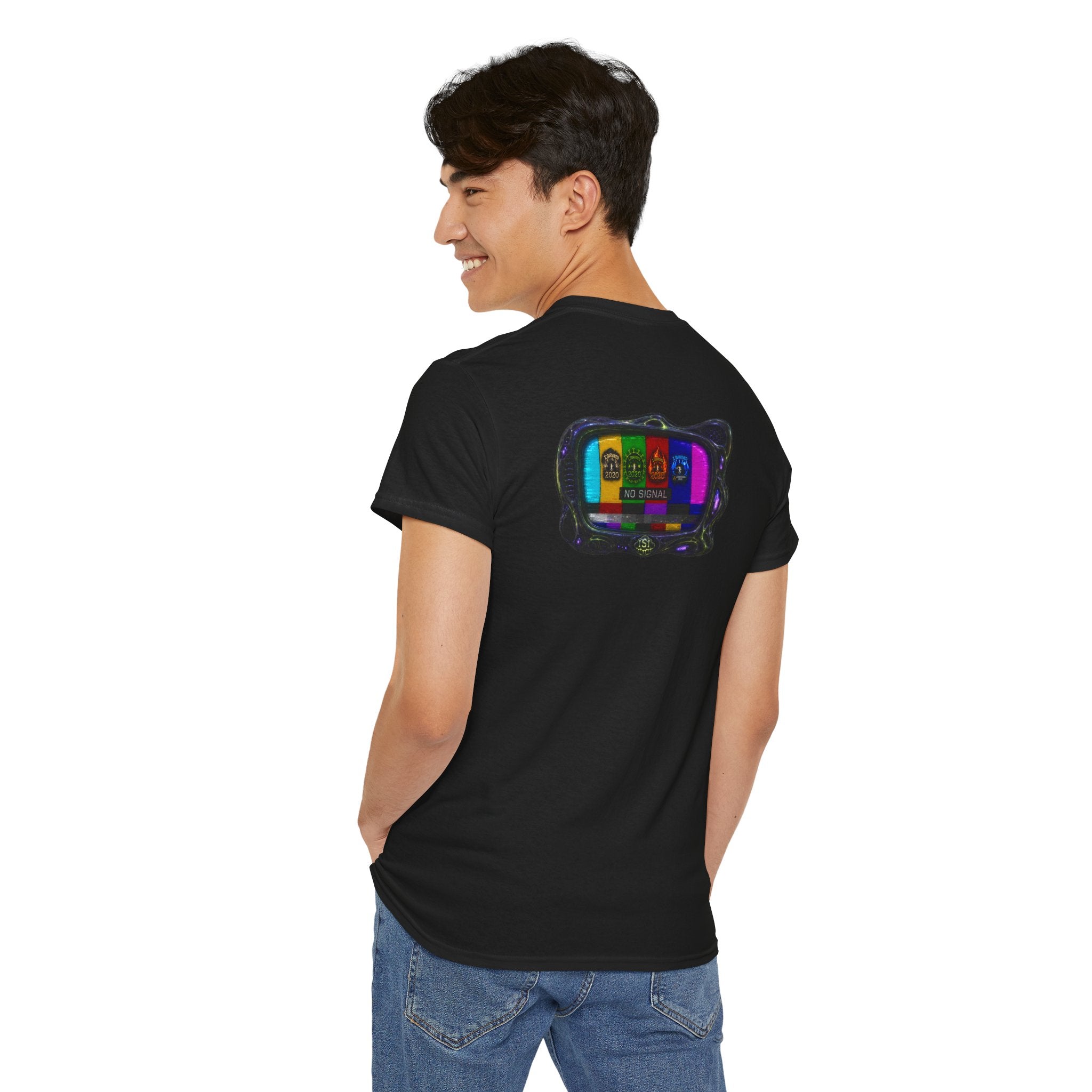 I Survived 2020 — "No Signal" Test Pattern Tee Alien Broadcast Finale Summer Premiere Unisex Heavy Cotton Tee