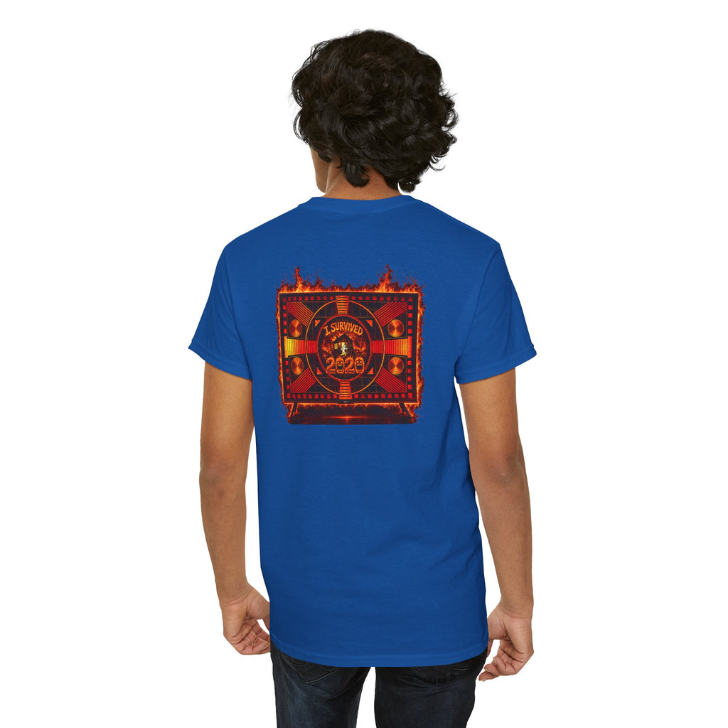 I Survived 2020 — "Please Stand By" Test Pattern Tee Wildfire Signal Edition Summer Premiere Unisex Heavy Cotton Tee