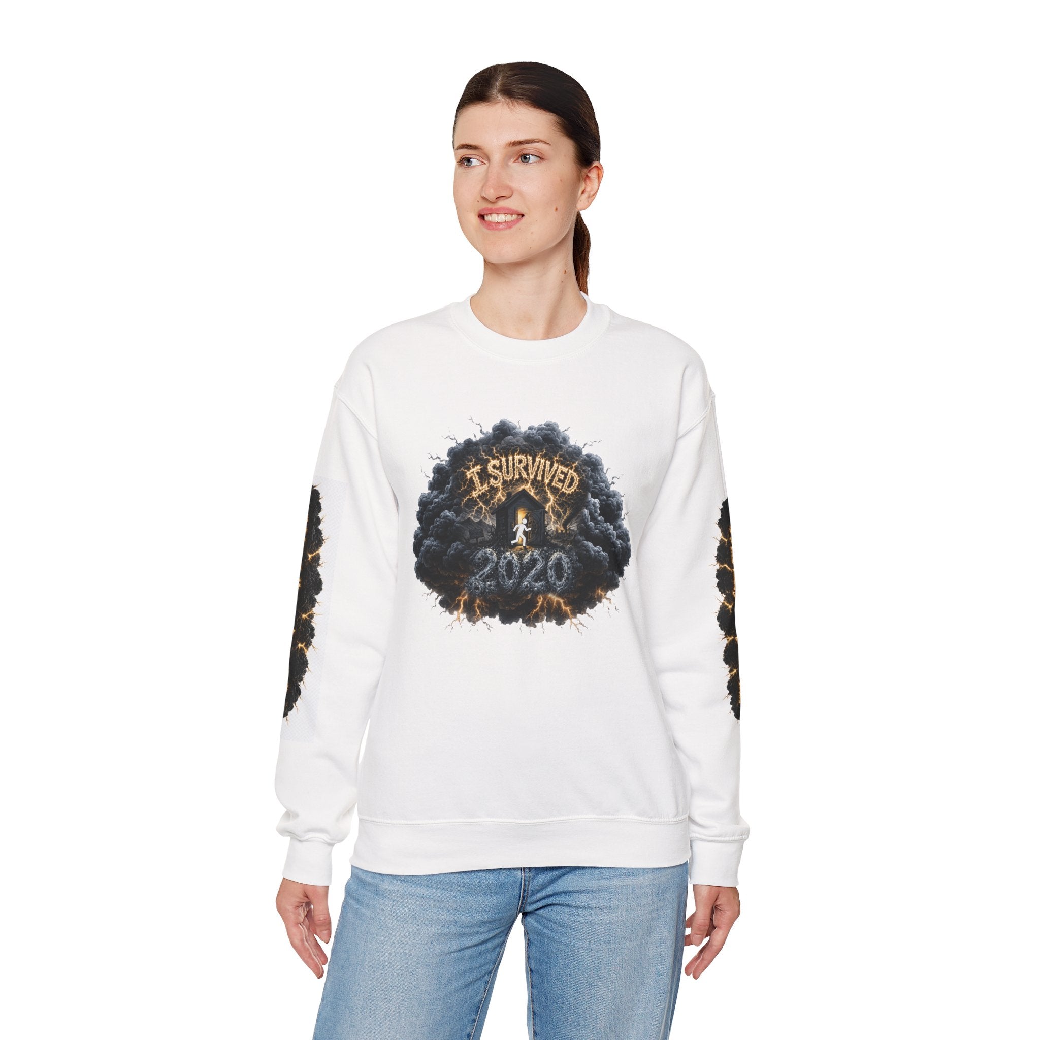 I Survived 2020 — Director's Cut Original Design Teaser Tee | Season 1 Premiere Drop Unisex Heavy Blend™ Crewneck Sweatshirt