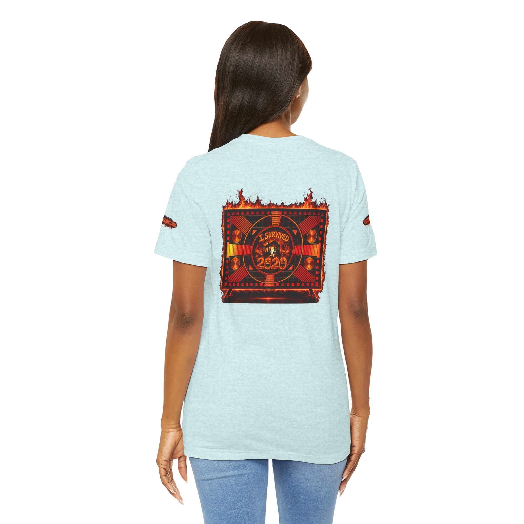I Survived 2020 — "Please Stand By" Test Pattern Tee Wildfire Signal Special Edition Summer Premiere Unisex Jersey Short Sleeve Tee