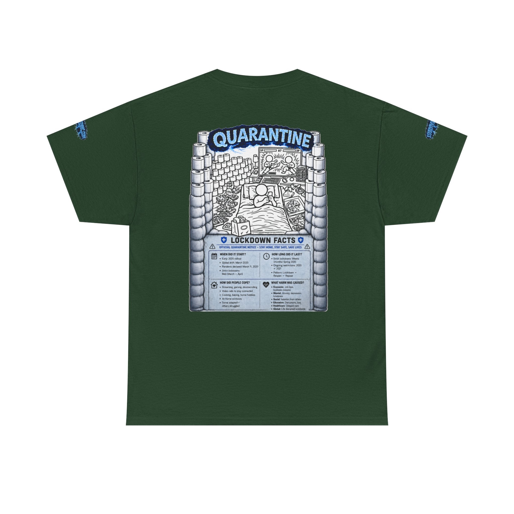 I Survived 2020 — LOCKDOWN S3:E1: Director's Cut Special Edition "Quarantine" Unisex Heavy Cotton Tee