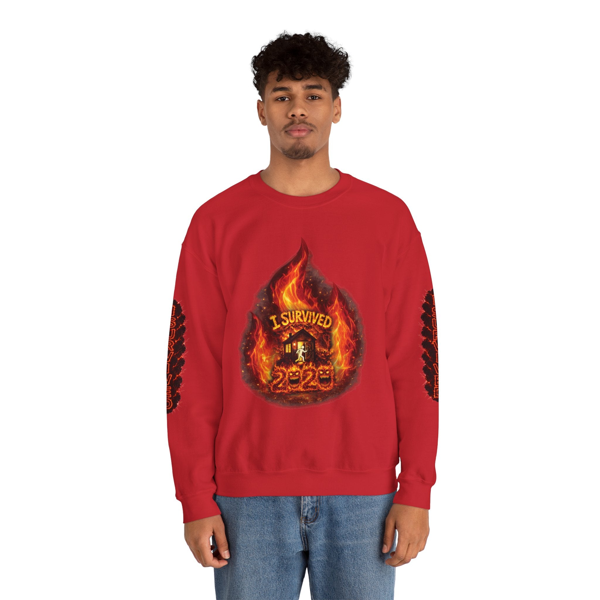 I Survived 2020 — Director's Cut S2:E1 "Berry Creek" | Wildfire Edition Memorial Unisex Heavy Blend™ Crewneck Sweatshirt