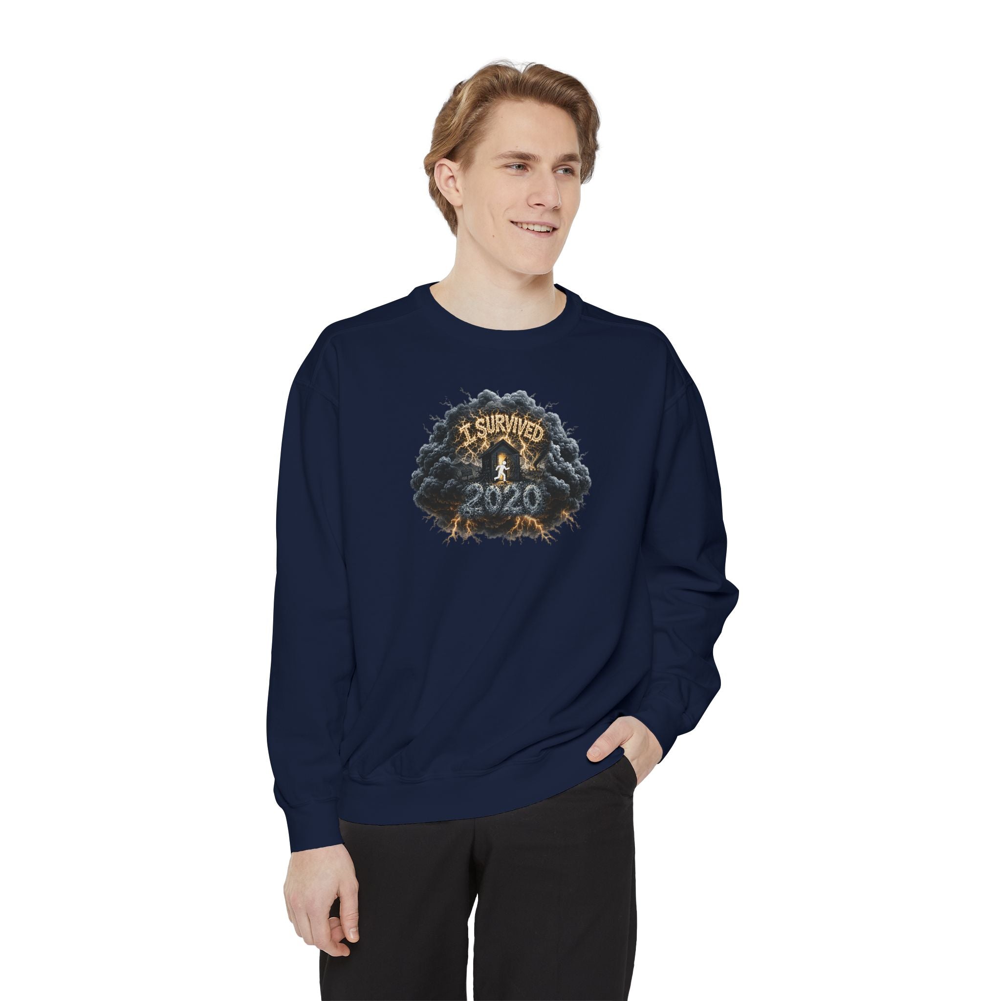 I Survived 2020 — Original PILOT Design: Director's Cut Unisex Garment-Dyed Sweatshirt
