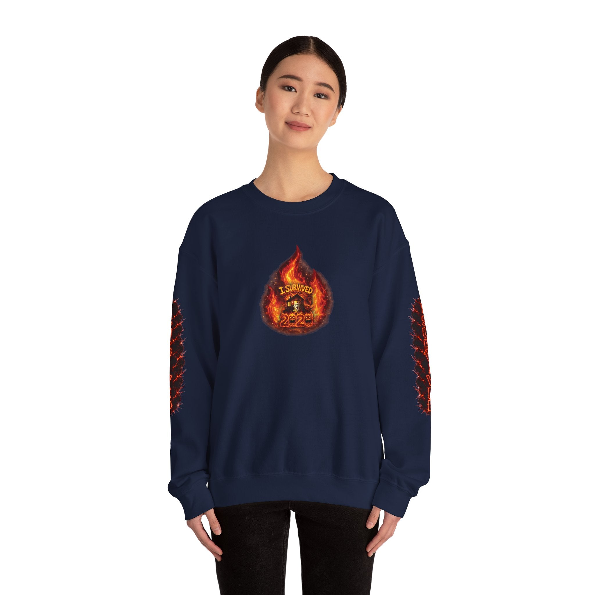 I Survived 2020 — WILDFIRES S2:E2: Director's Cut "The Bobcat Fire" Memorial Unisex Heavy Blend™ Crewneck Sweatshirt