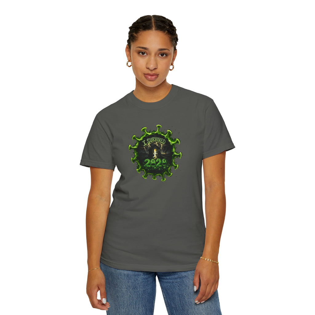 I Survived 2020 — PANDEMIC S1:E4: Director's Cut "Mask Madness" Unisex Garment-Dyed T-shirt