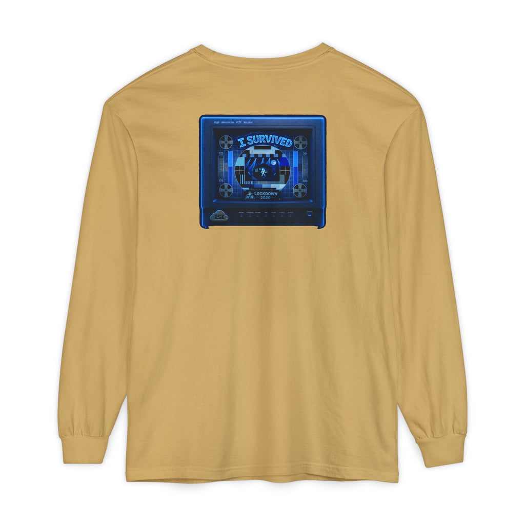 I Survived 2020 — "Please Stand By" Test Pattern Tee Lockdown Edition Summer Exclusive Unisex Garment-Dyed Long Sleeve T-Shirt