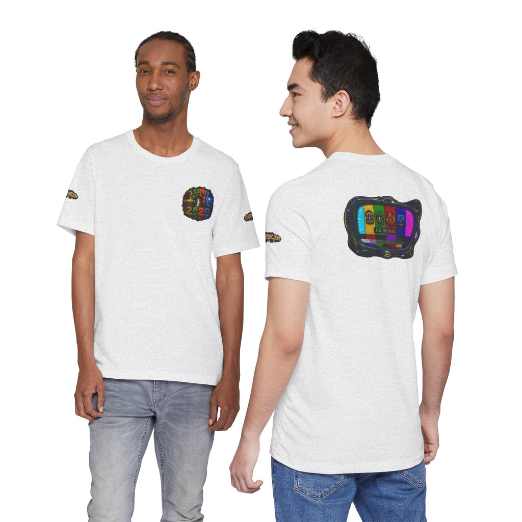 I Survived 2020 — "No Signal" Test Pattern Tee Alien Broadcast Finale Summer Premiere Unisex Jersey Short Sleeve Tee